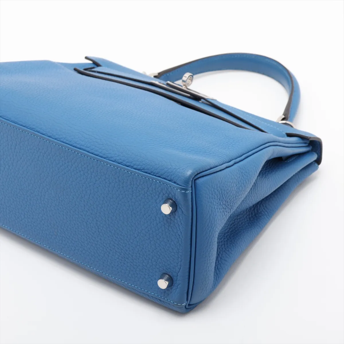 [Individually packaged] Hermes Kelly 28 Letournée Taurillon Clemence Bleu Zellige Silver Hardware D:2019 — view 3