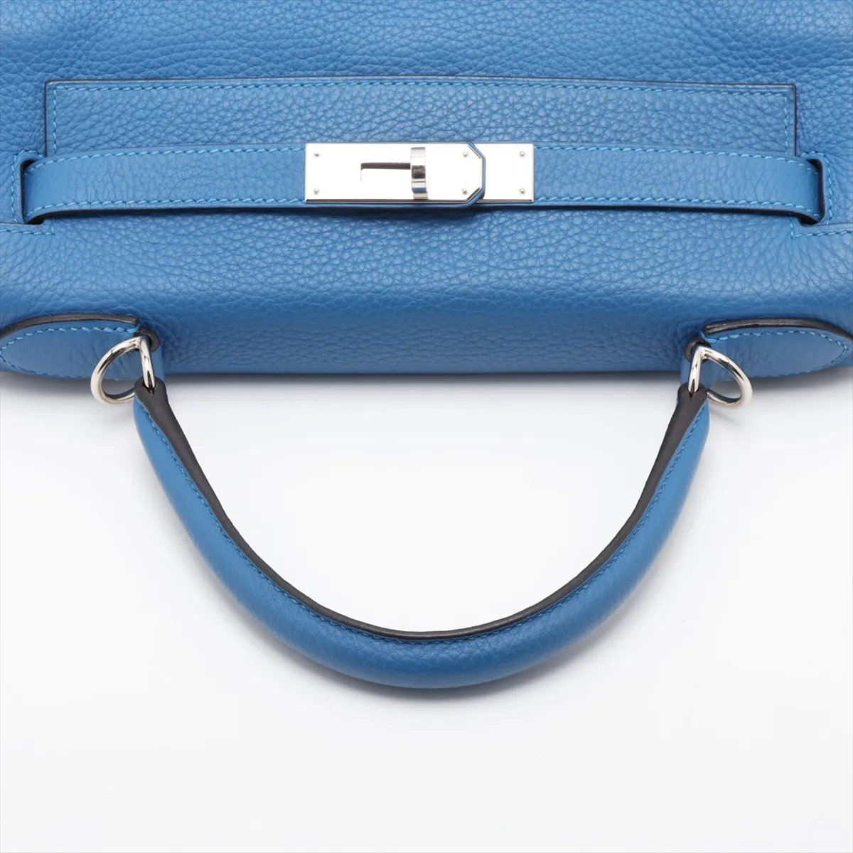 [Individually packaged] Hermes Kelly 28 Letournée Taurillon Clemence Bleu Zellige Silver Hardware D:2019 — view 5