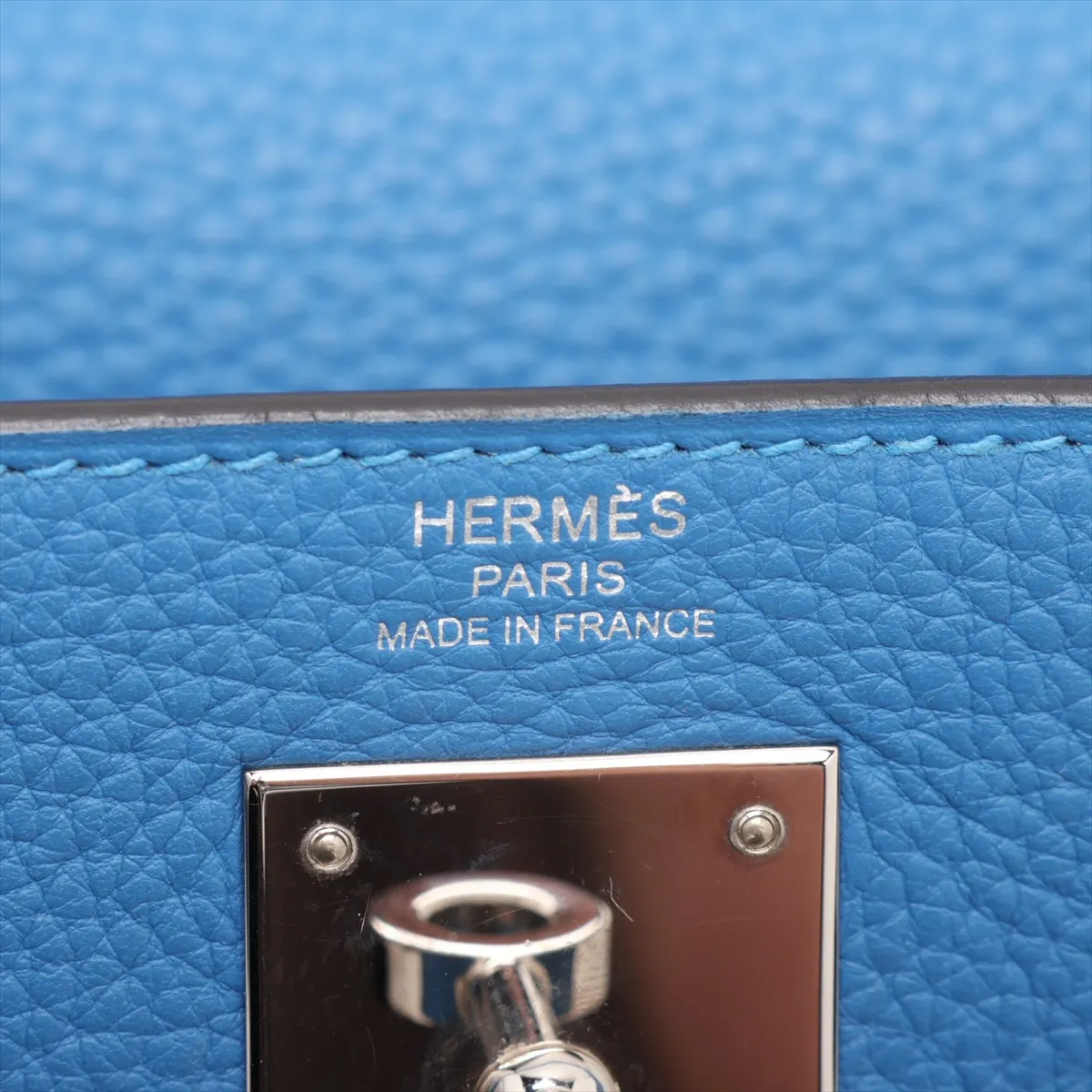 [Individually packaged] Hermes Kelly 28 Letournée Taurillon Clemence Bleu Zellige Silver Hardware D:2019 — view 10