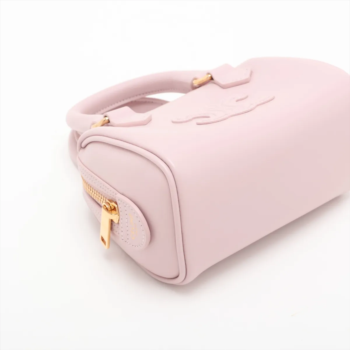 Cuir Triomphe Small Boston Leather 2-Way Handbag, Pink — view 4