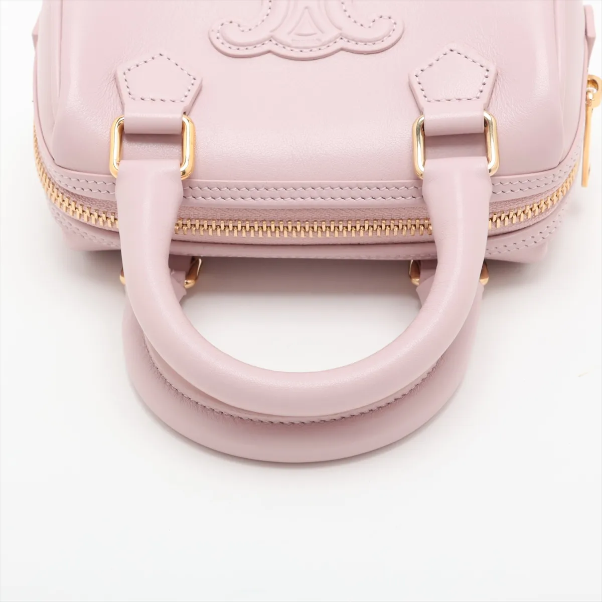 Cuir Triomphe Small Boston Leather 2-Way Handbag, Pink — view 5
