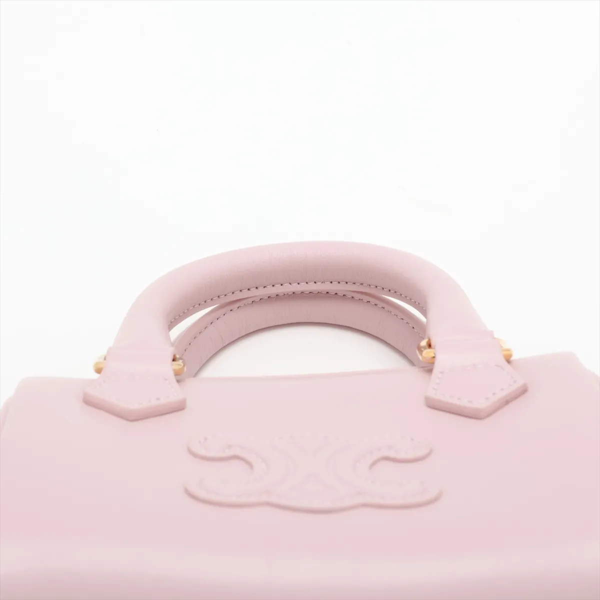Cuir Triomphe Small Boston Leather 2-Way Handbag, Pink — view 6