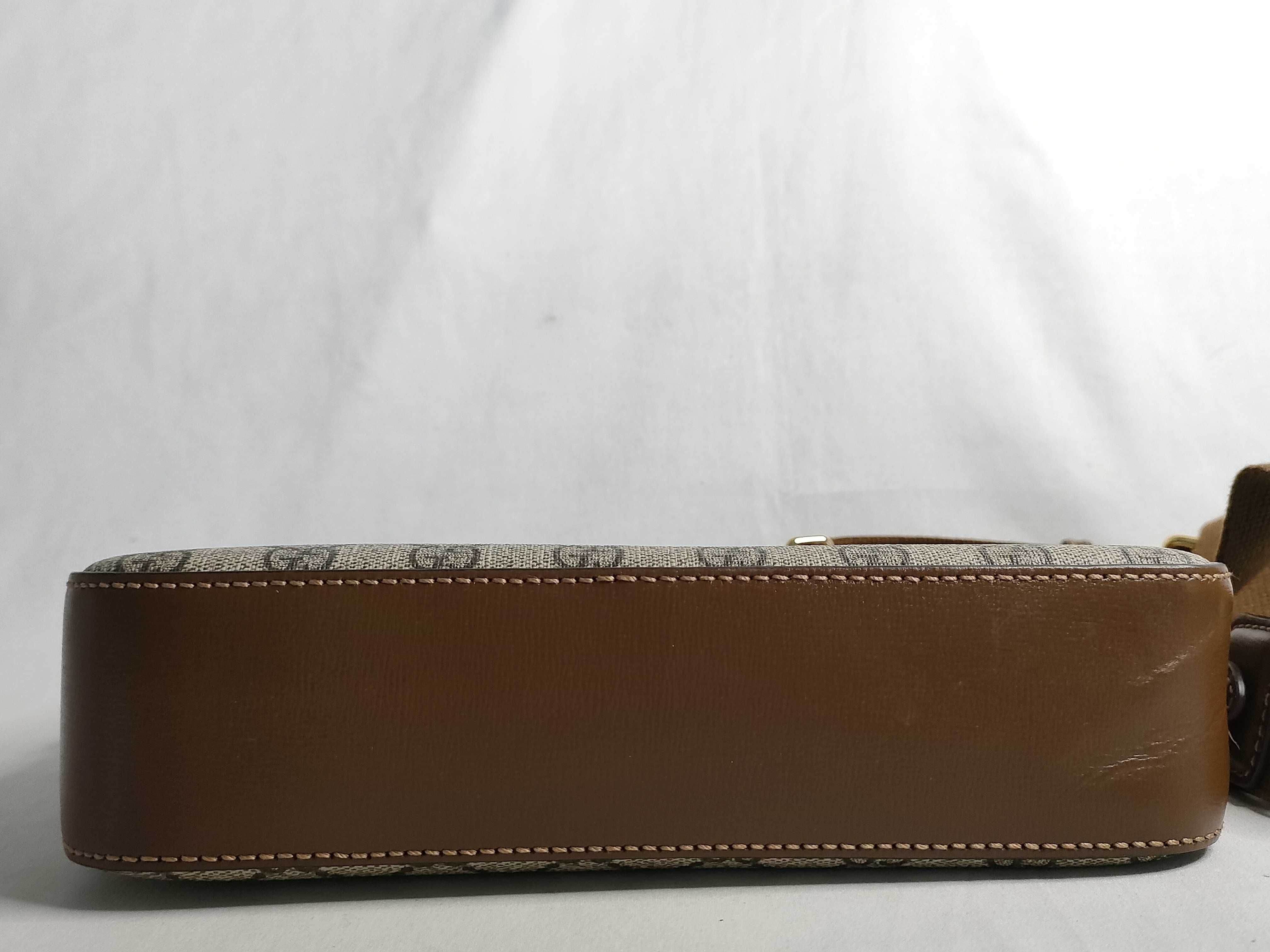 GG Supreme PVC x Leather Shoulder Bag, Brown, 675891 — view 7