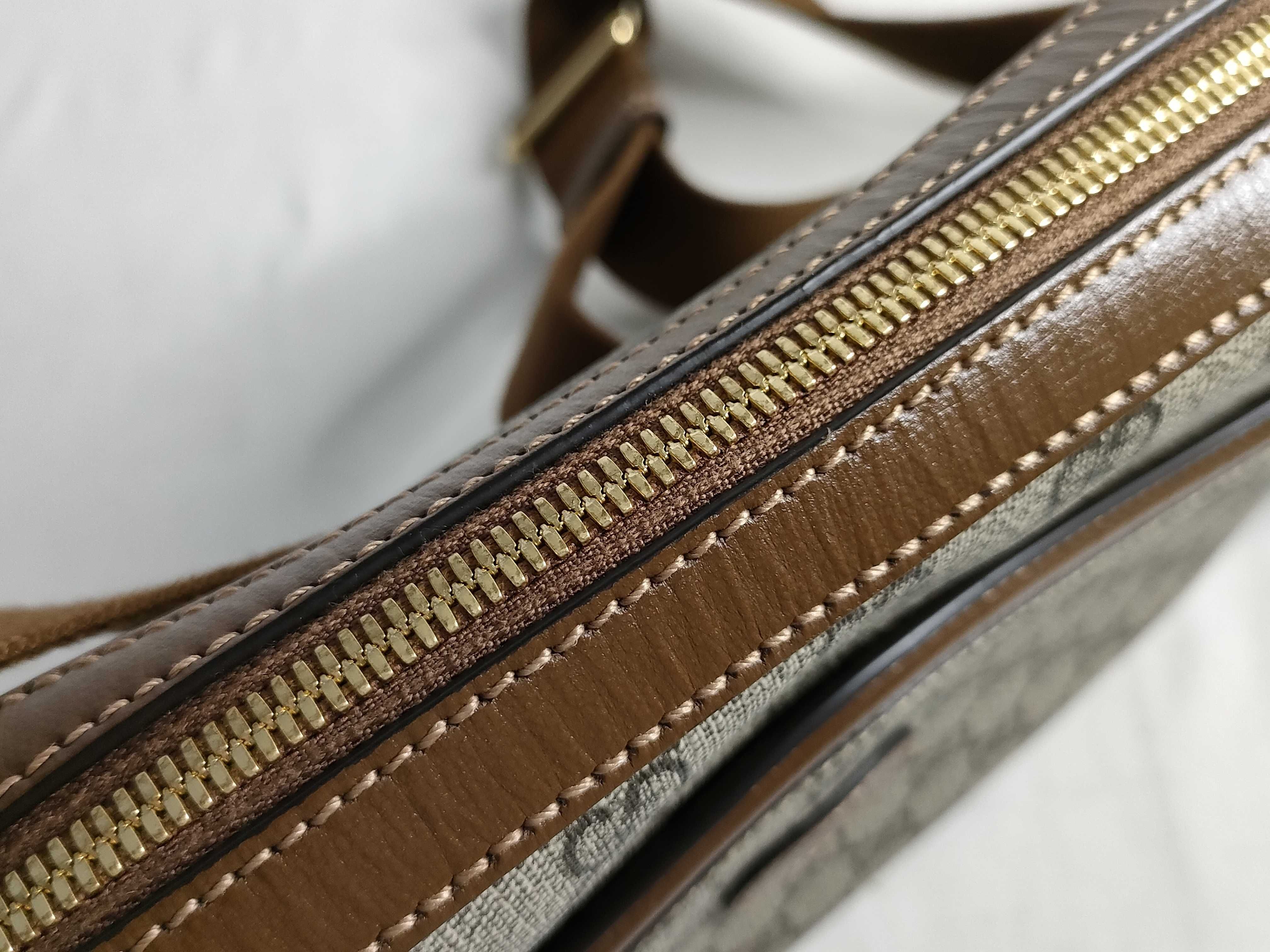 GG Supreme PVC x Leather Shoulder Bag, Brown, 675891 — view 8