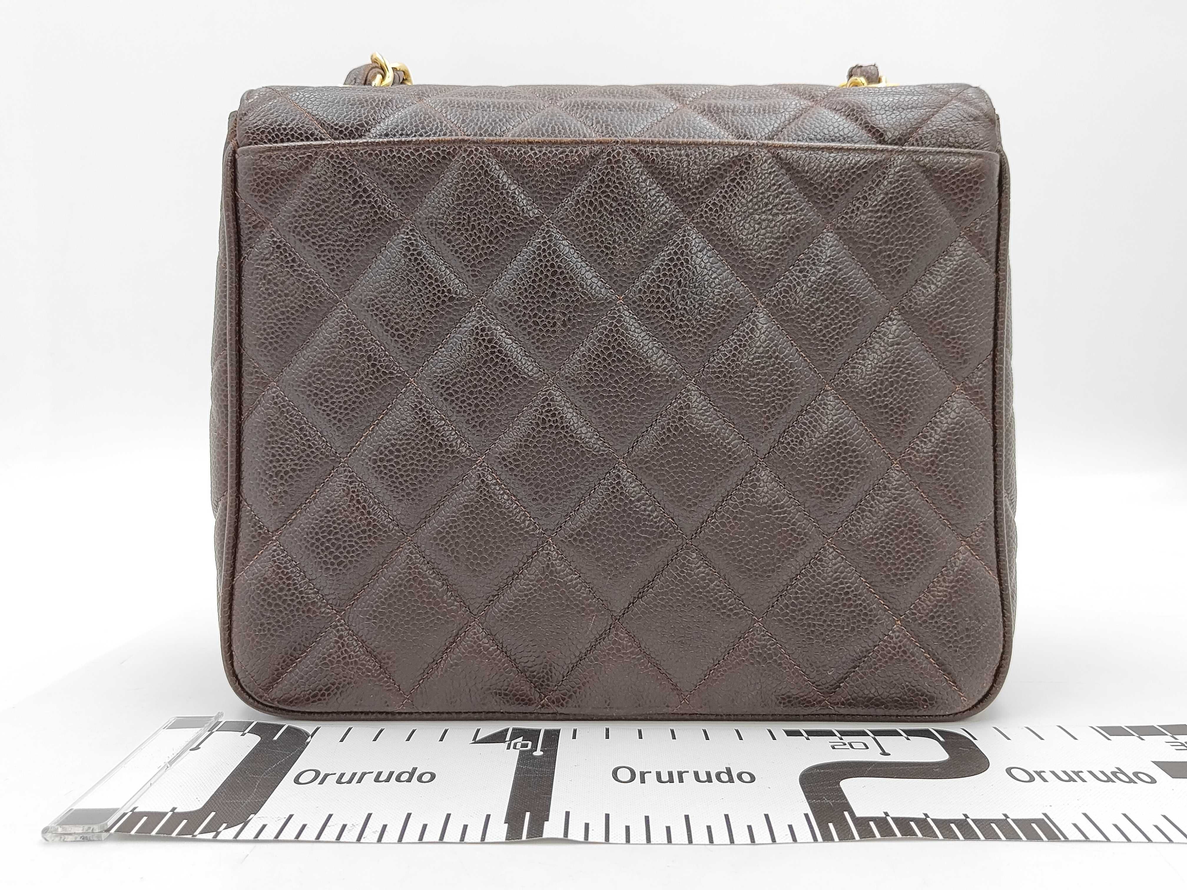 Matelassé Chain Shoulder Bag, GP Hardware, Caviar Leather, Brown Shoulder Bag — view 2