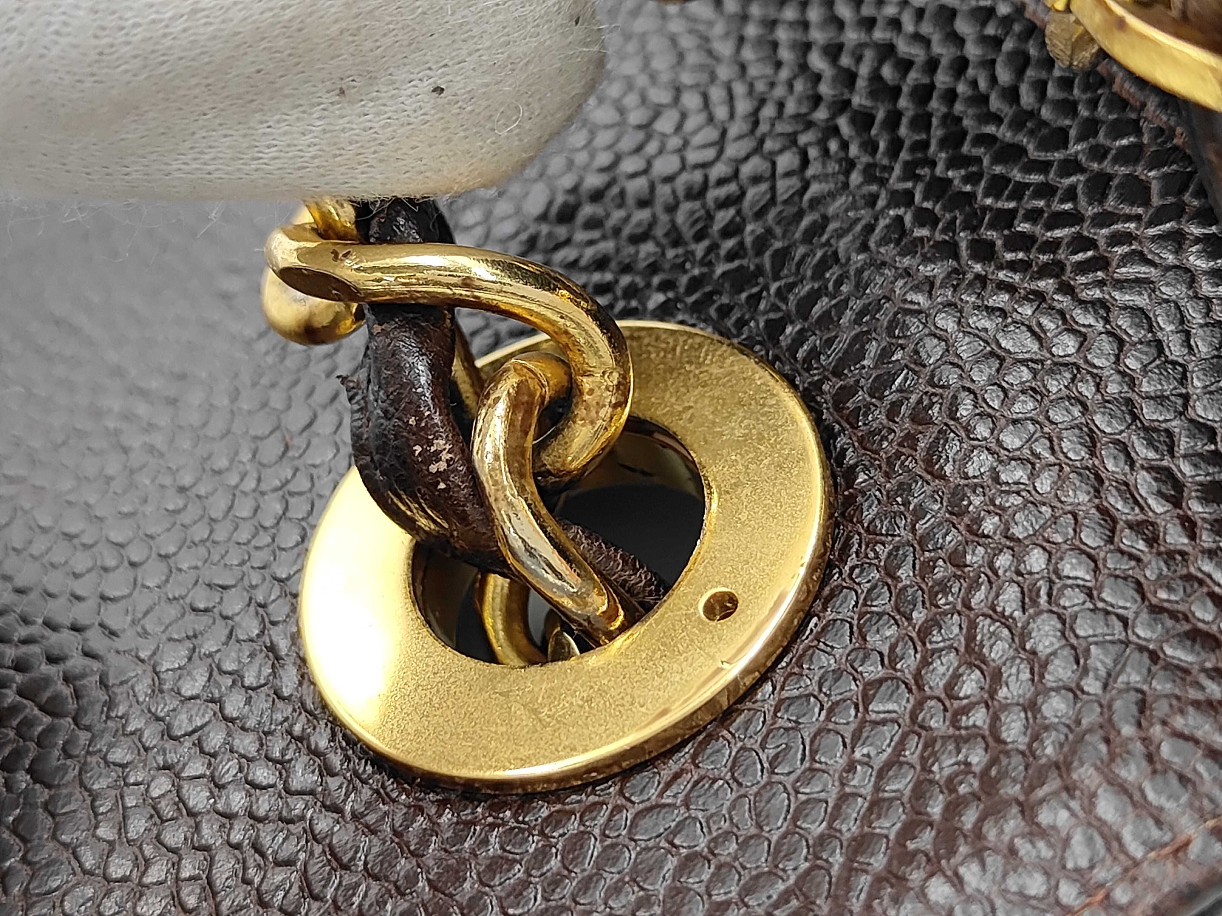 Matelassé Chain Shoulder Bag, GP Hardware, Caviar Leather, Brown Shoulder Bag — view 5