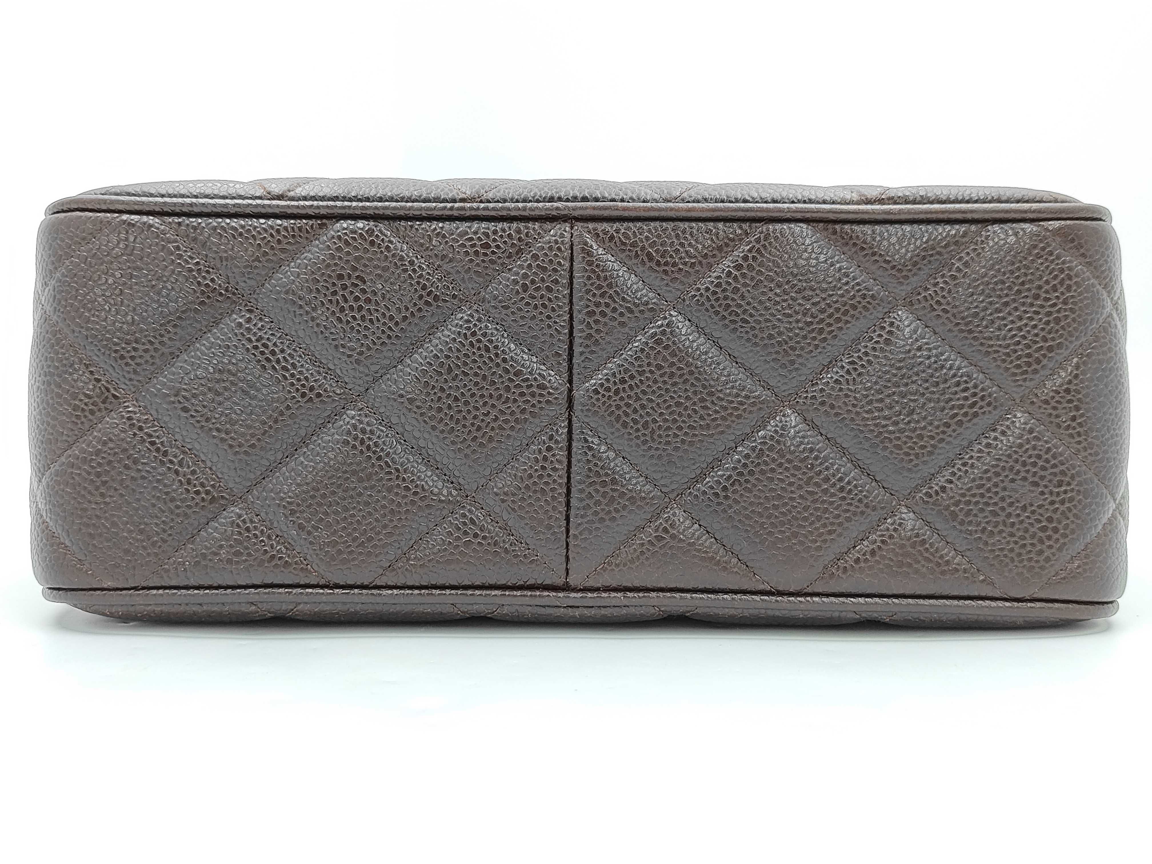 Matelassé Chain Shoulder Bag, GP Hardware, Caviar Leather, Brown Shoulder Bag — view 7
