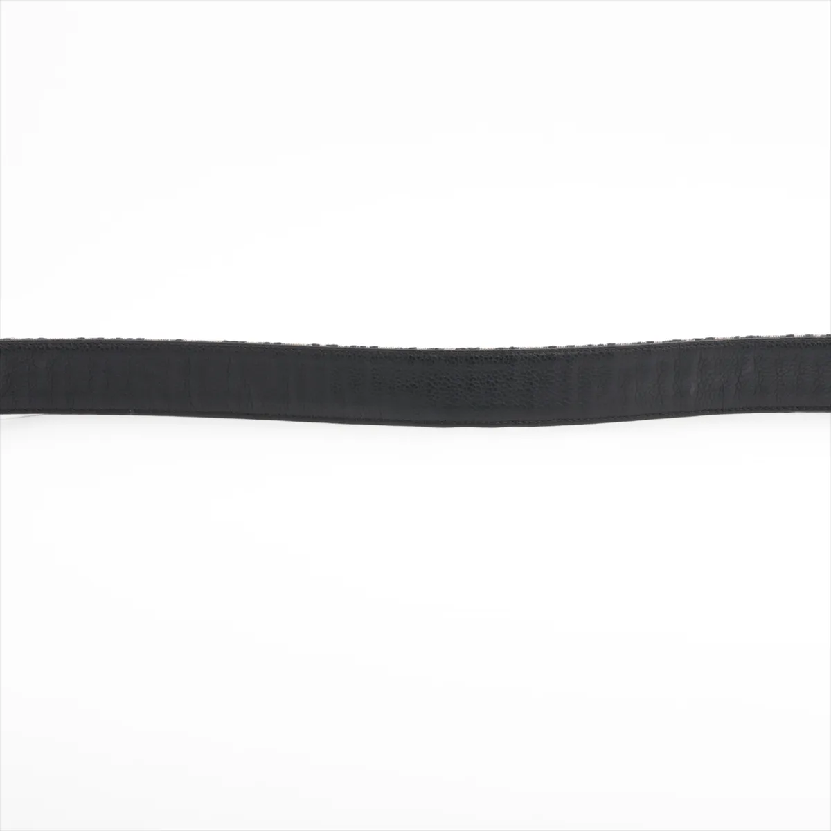 Oblique Belt, GP x Fabric, Navy x Beige. Shows signs of wear including — view 4