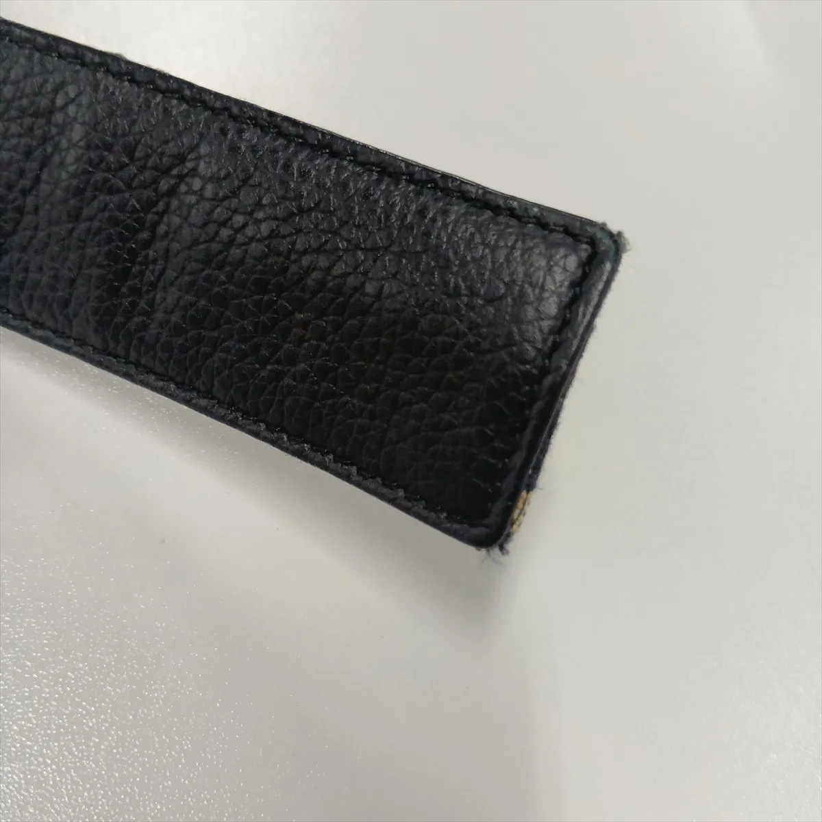 Oblique Belt, GP x Fabric, Navy x Beige. Shows signs of wear including — view 8