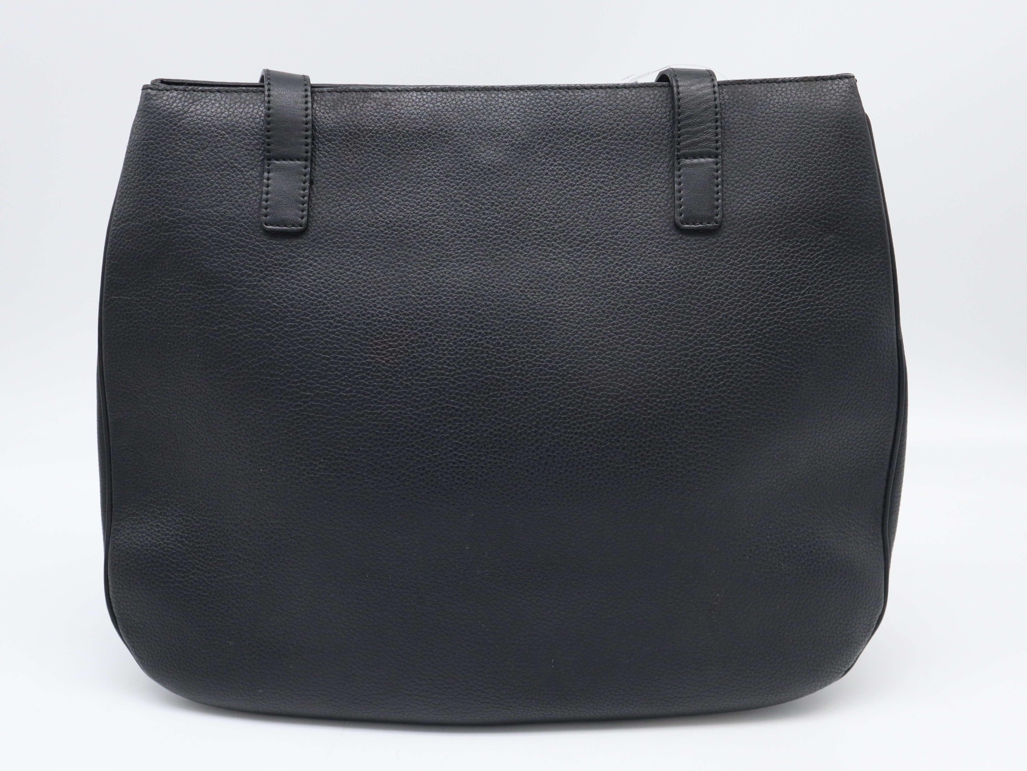 Leather Toggle Tote Bag, Black Tote Bag — view 2