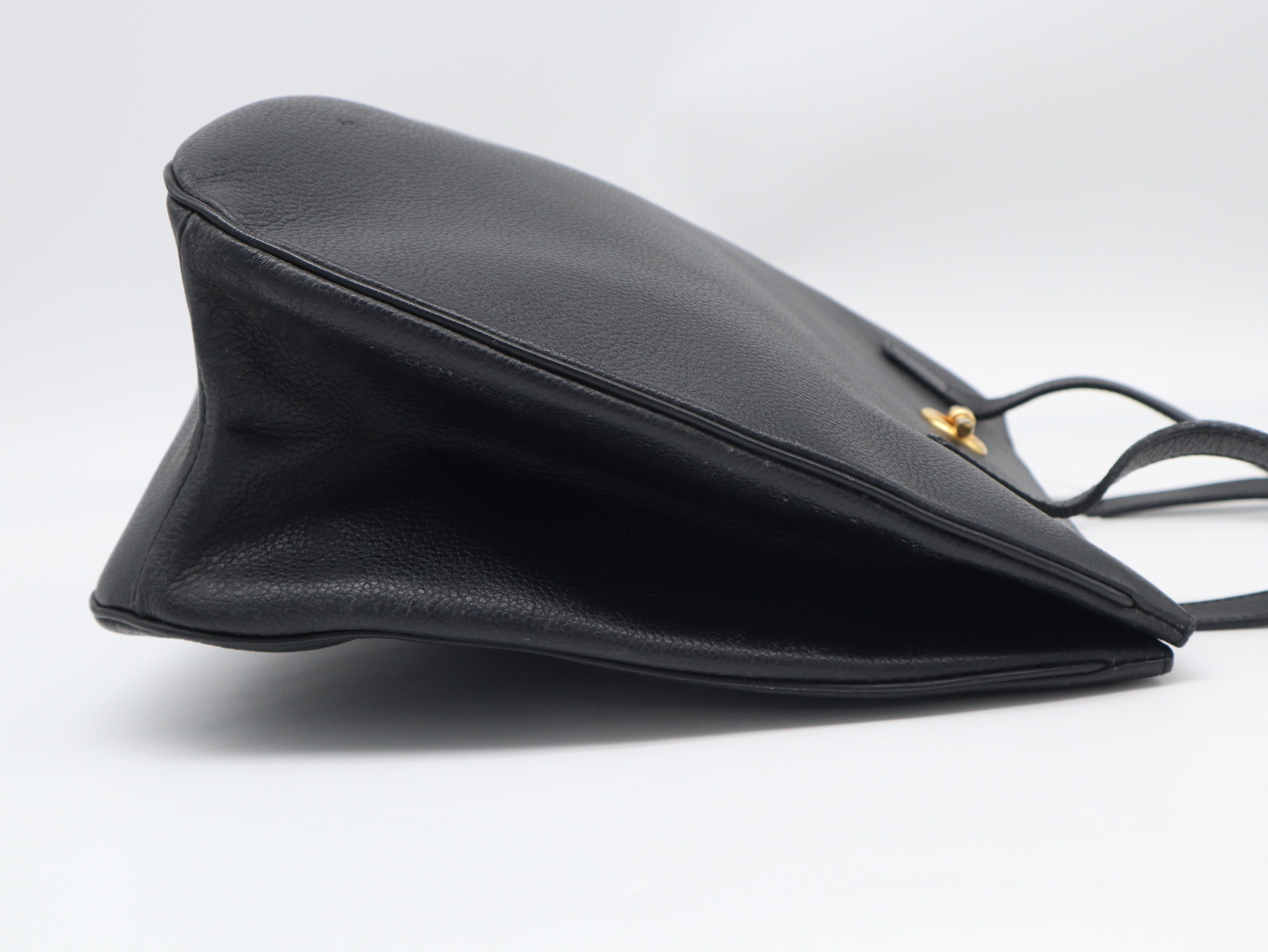 Leather Toggle Tote Bag, Black Tote Bag — view 4