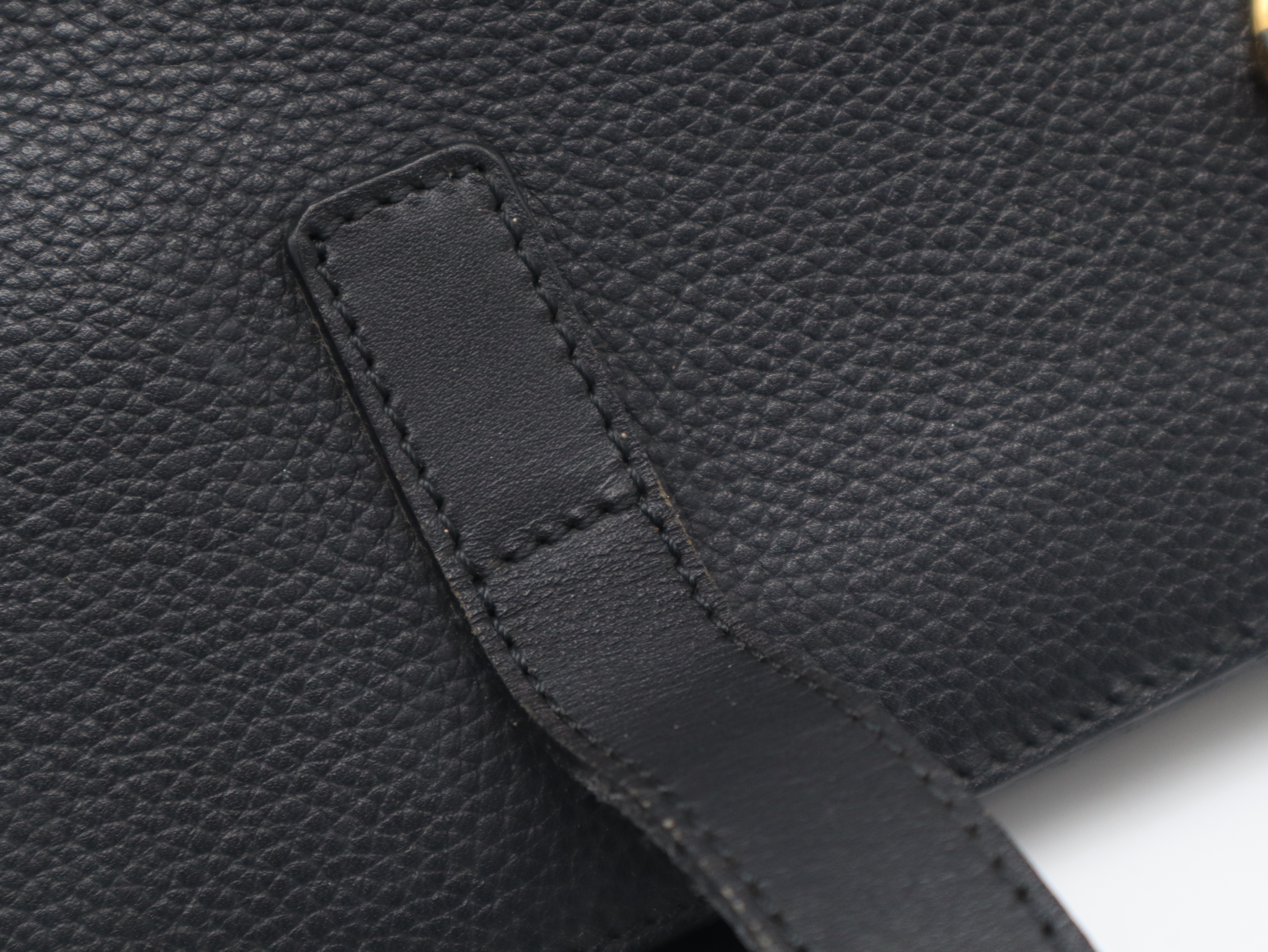Leather Toggle Tote Bag, Black Tote Bag — view 7