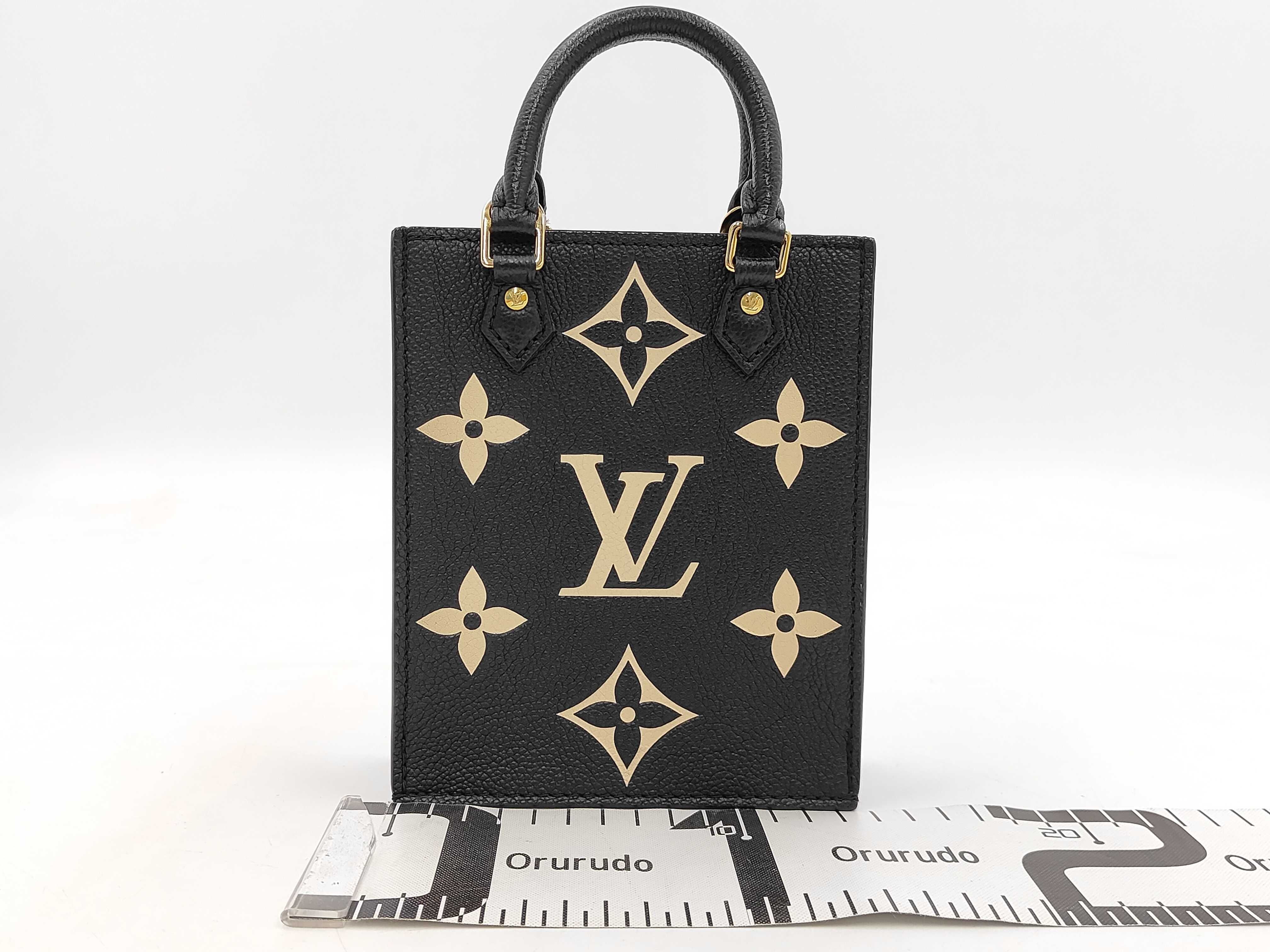 Monogram Empreinte Louis Vuitton Petite Sac Plat 2-Way Shoulder Bag Monogram Empreinte M57937 Black Handbag — view 2