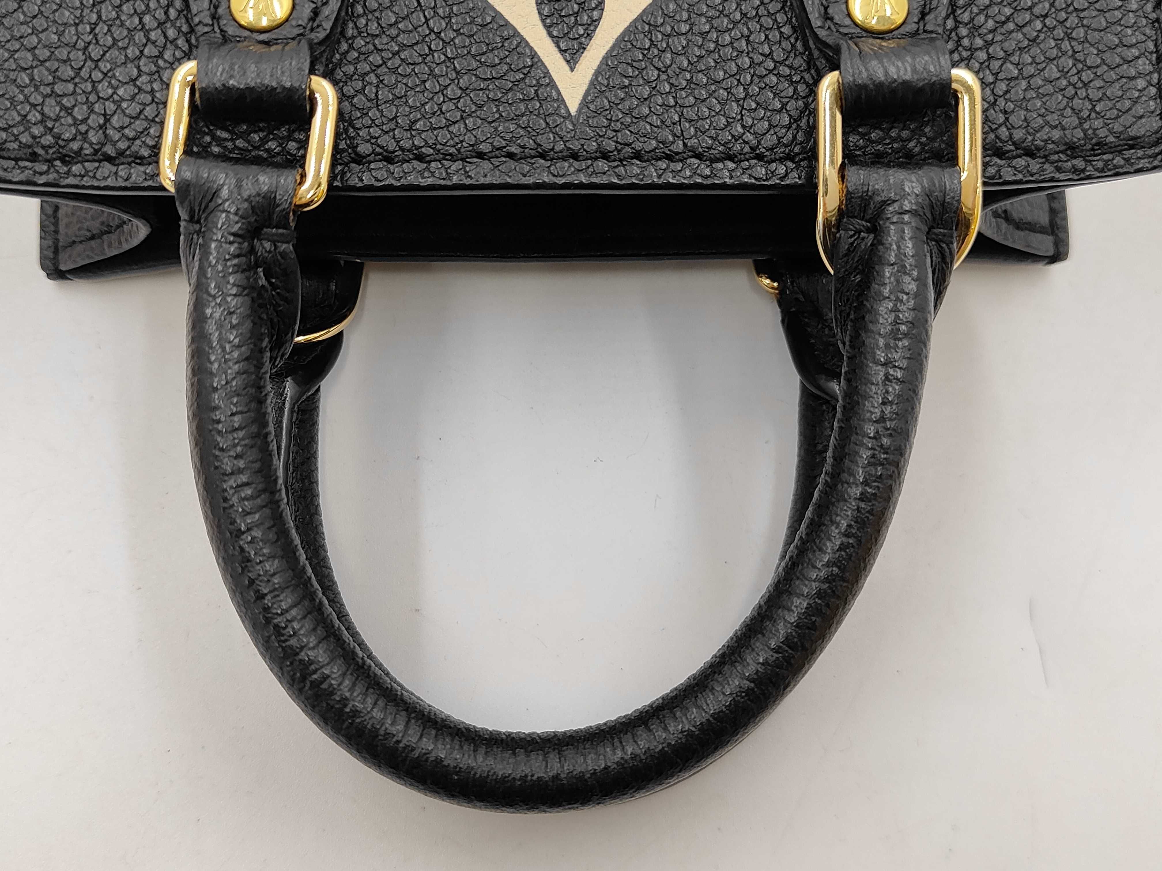 Monogram Empreinte Louis Vuitton Petite Sac Plat 2-Way Shoulder Bag Monogram Empreinte M57937 Black Handbag — view 5