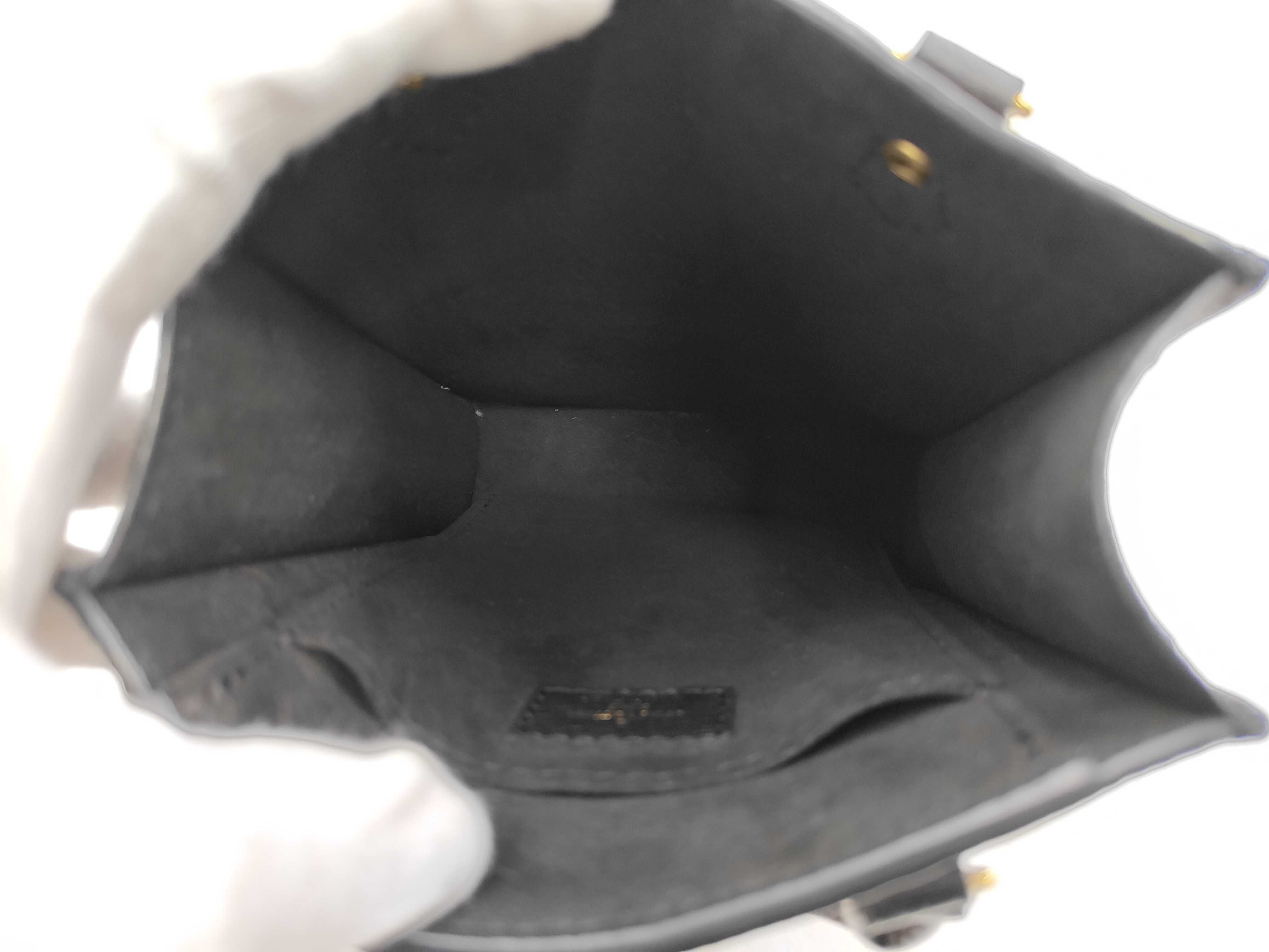Monogram Empreinte Louis Vuitton Petite Sac Plat 2-Way Shoulder Bag Monogram Empreinte M57937 Black Handbag — view 9