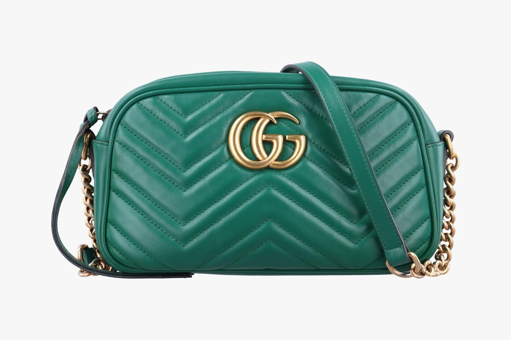 GG Marmont Leather Green