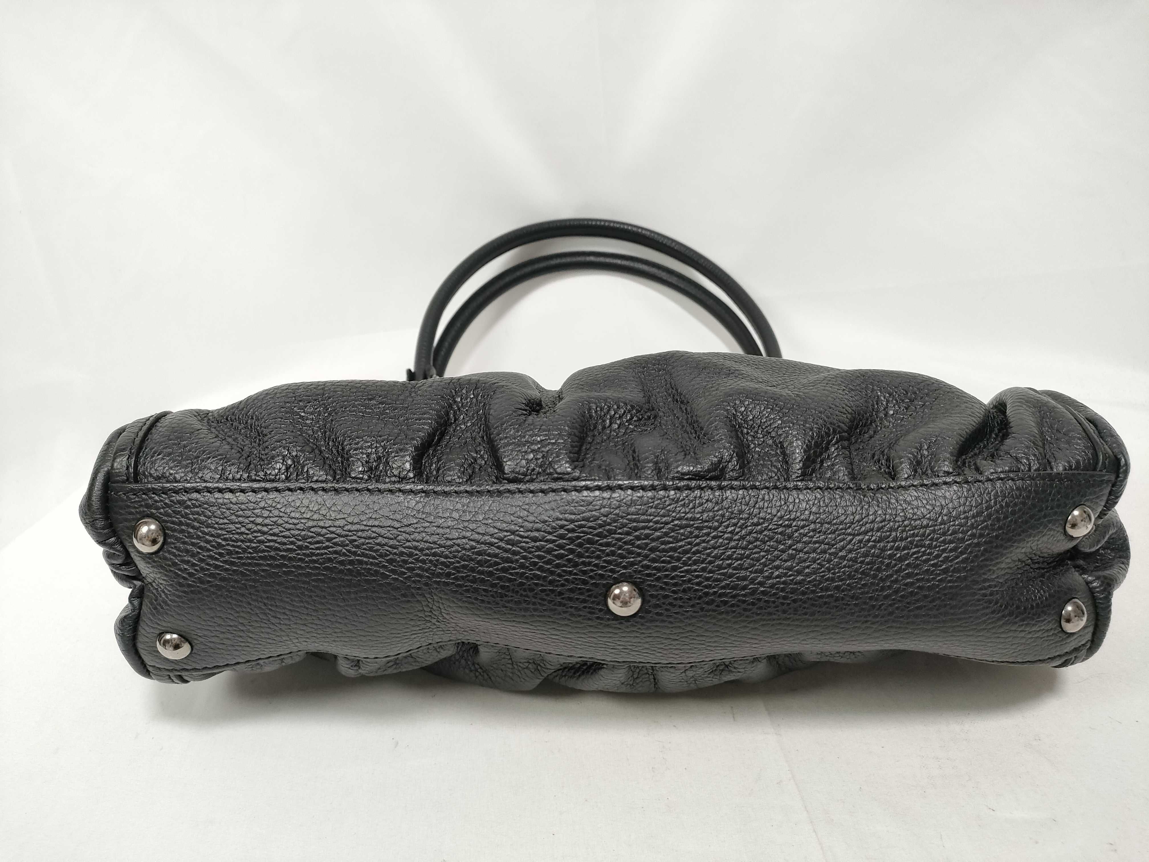 Black Leather D-Buckle Single-Shoulder Bag (Handbag) — view 3