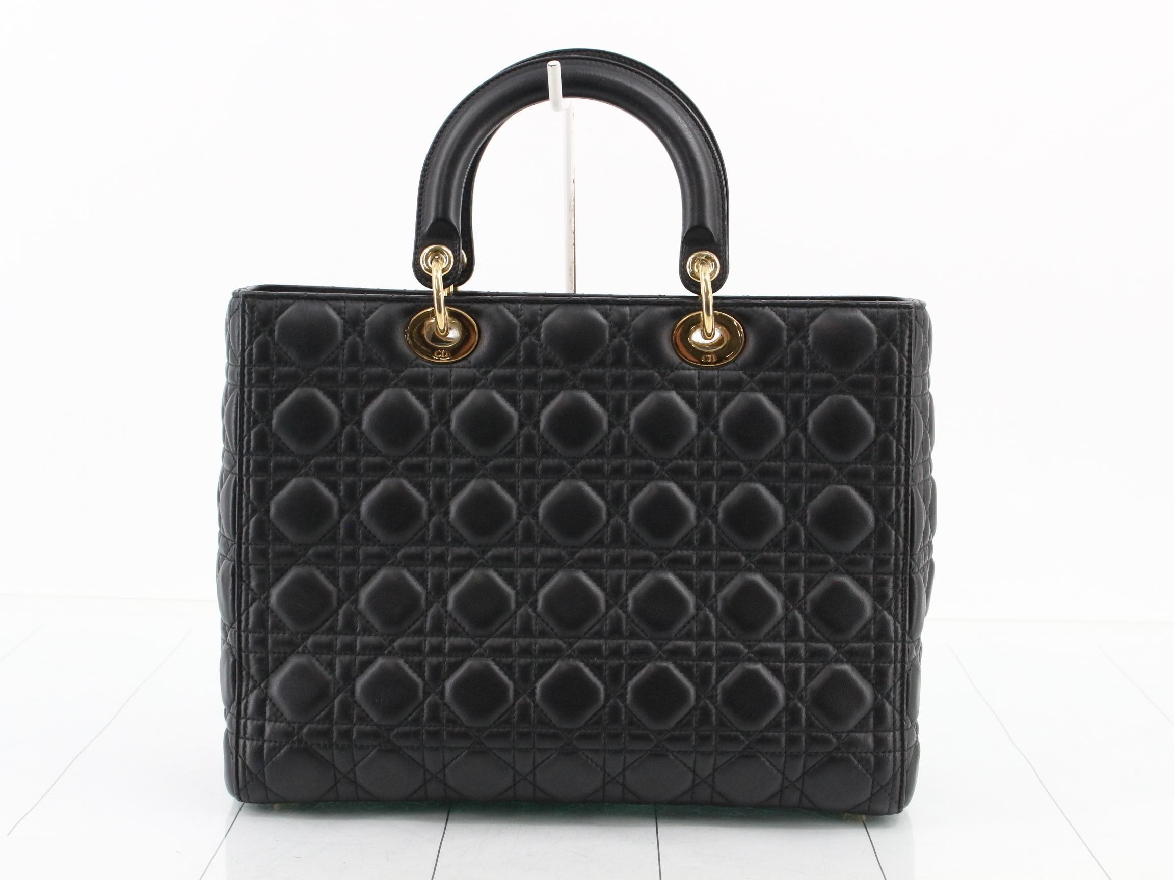Lady Dior Large Lambskin Tote Bag — view 2