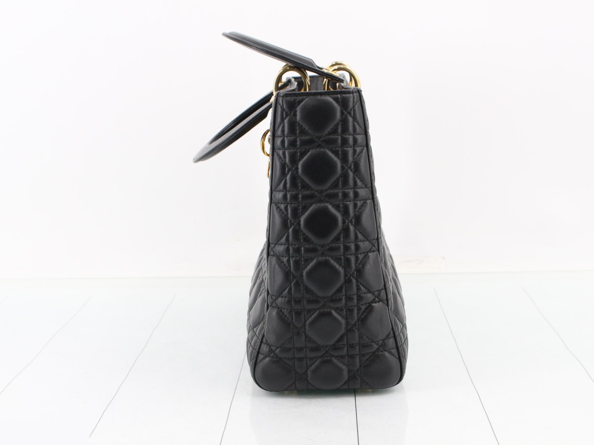 Lady Dior Large Lambskin Tote Bag — view 3