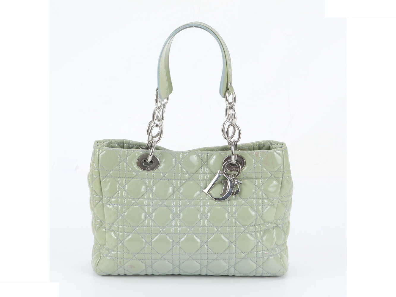 Cannage Leather Soft Shopping Tote Bag