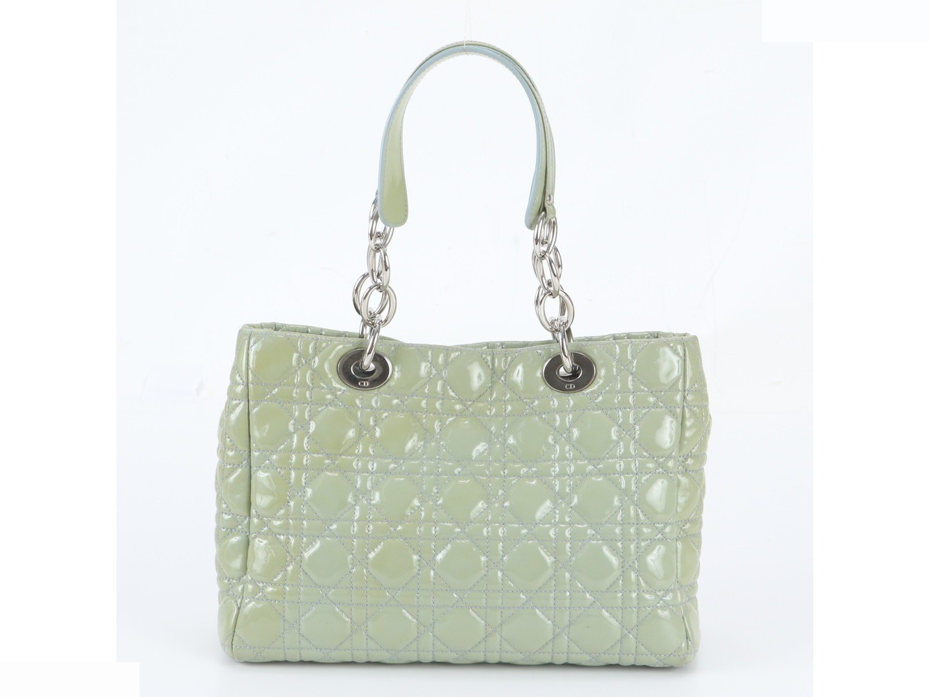Cannage Leather Soft Shopping Tote Bag — view 3