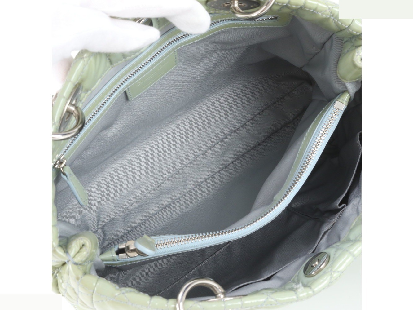 Cannage Leather Soft Shopping Tote Bag — view 7