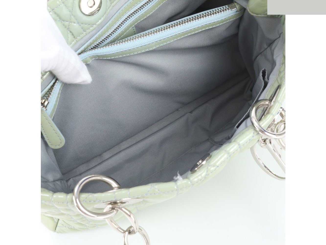 Cannage Leather Soft Shopping Tote Bag — view 8