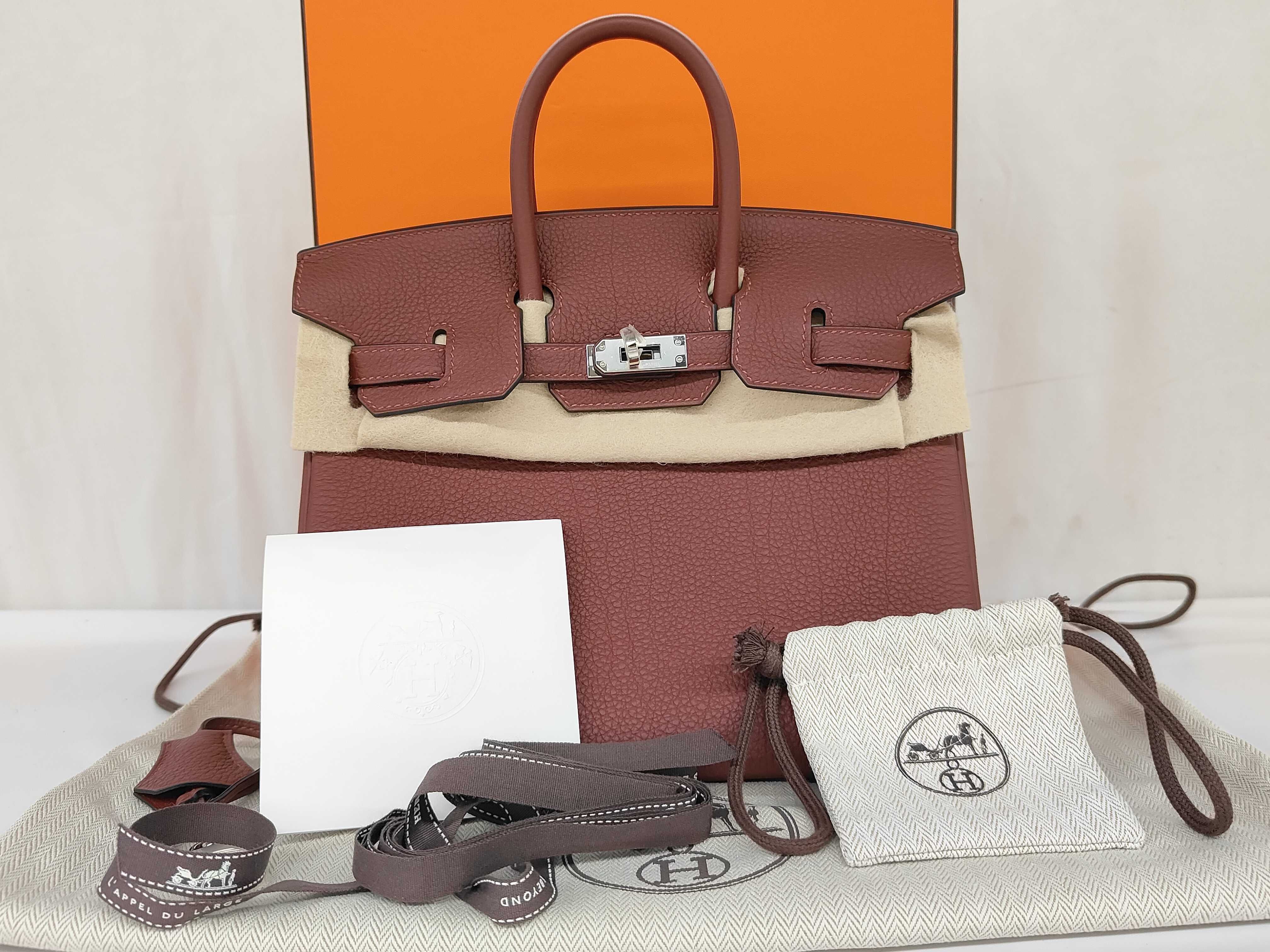 Birkin 25 Togo Rouge H SS G stamp handbag