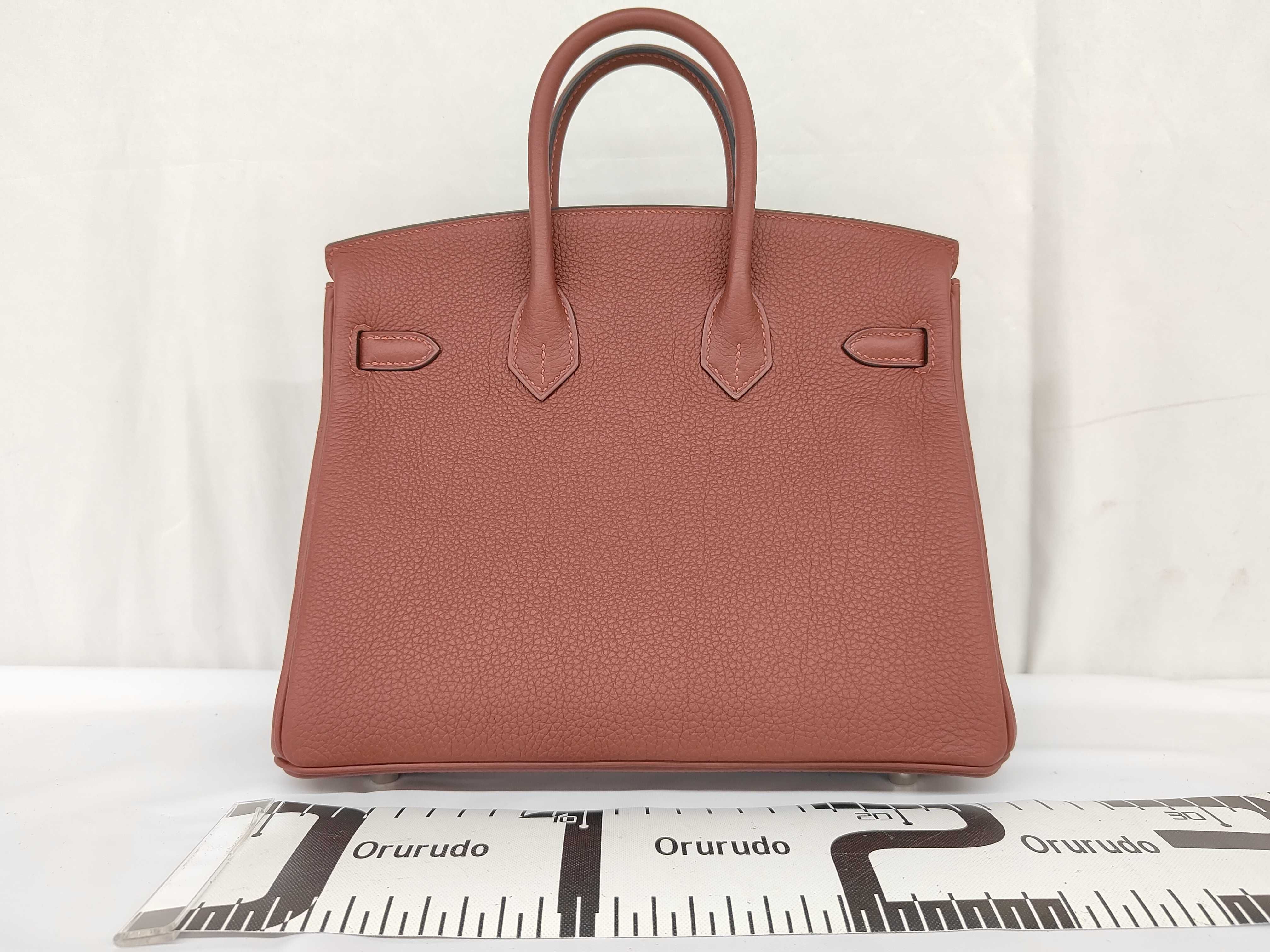 Birkin 25 Togo Rouge H SS G stamp handbag — view 2