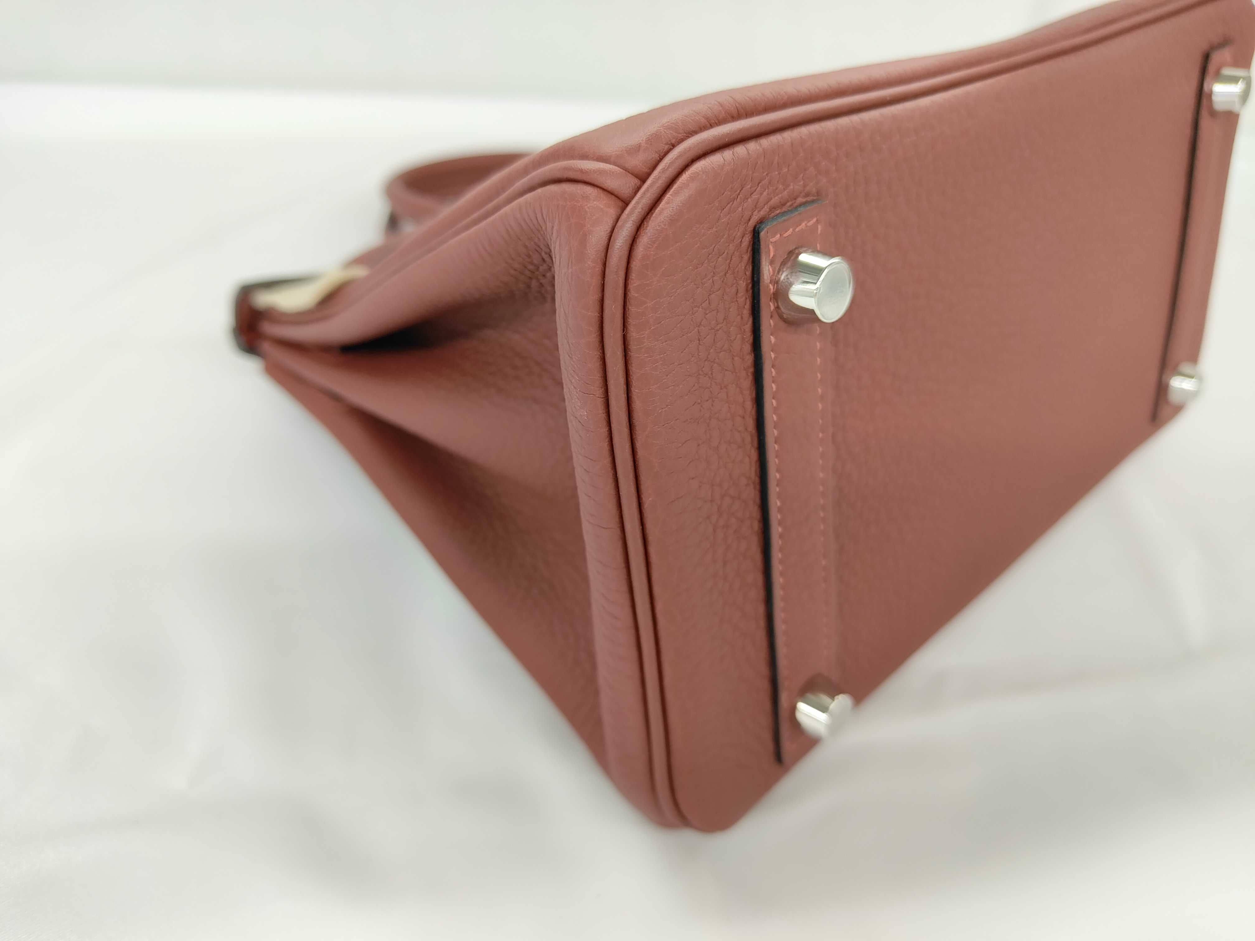 Birkin 25 Togo Rouge H SS G stamp handbag — view 7