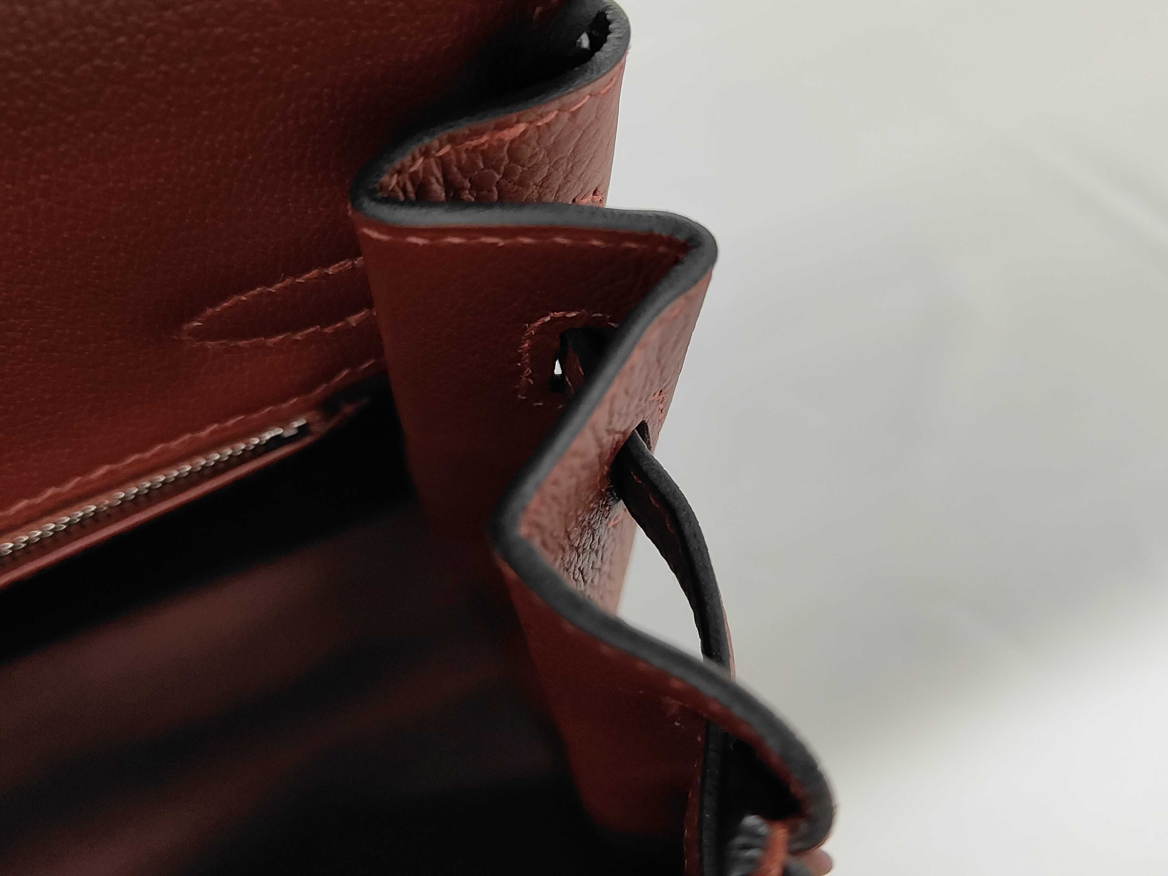 Birkin 25 Togo Rouge H SS G stamp handbag — view 9