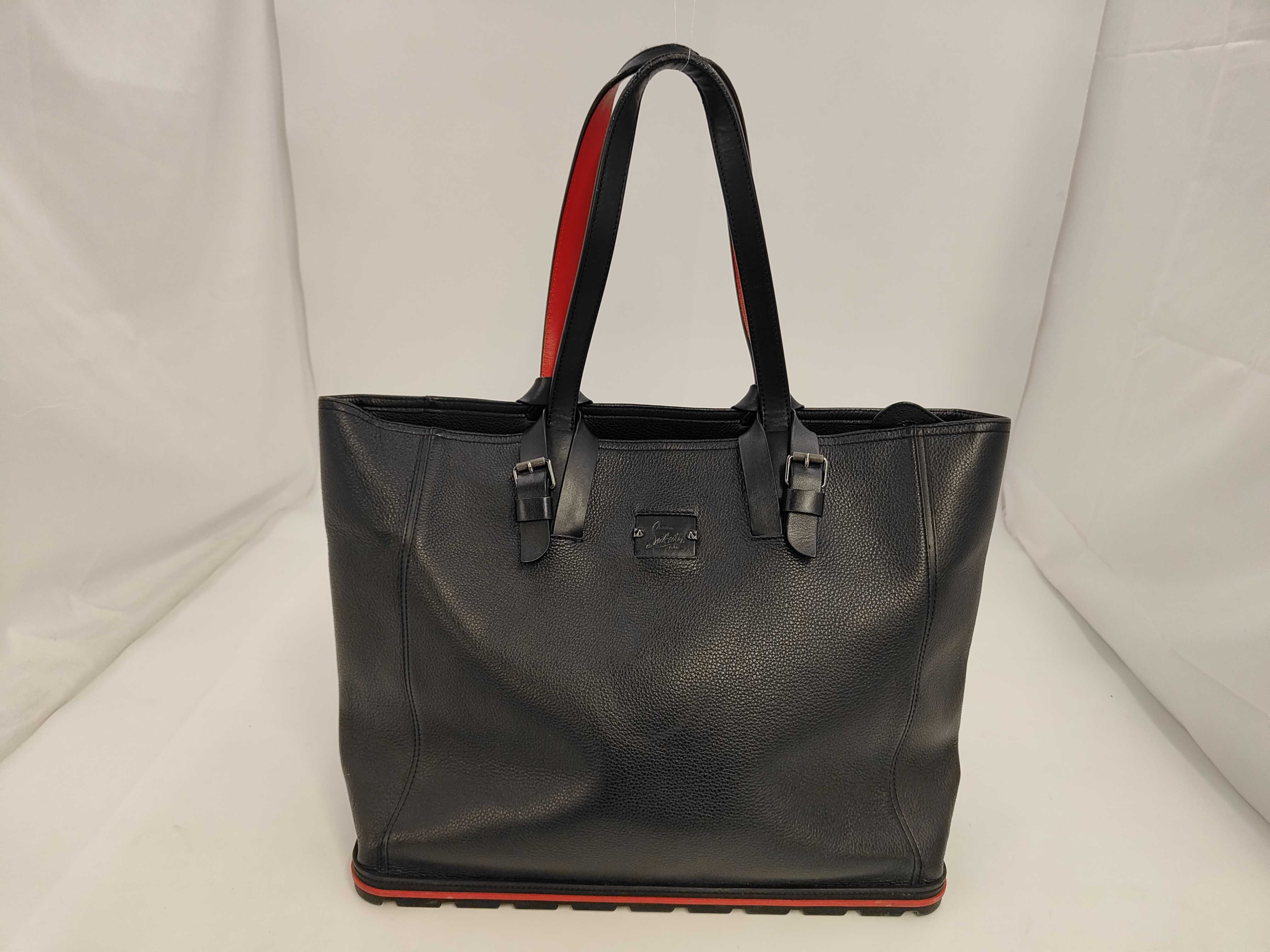 3185022 Biker Tote Bag, Leather & Rubber, Red & Black Tote Bag