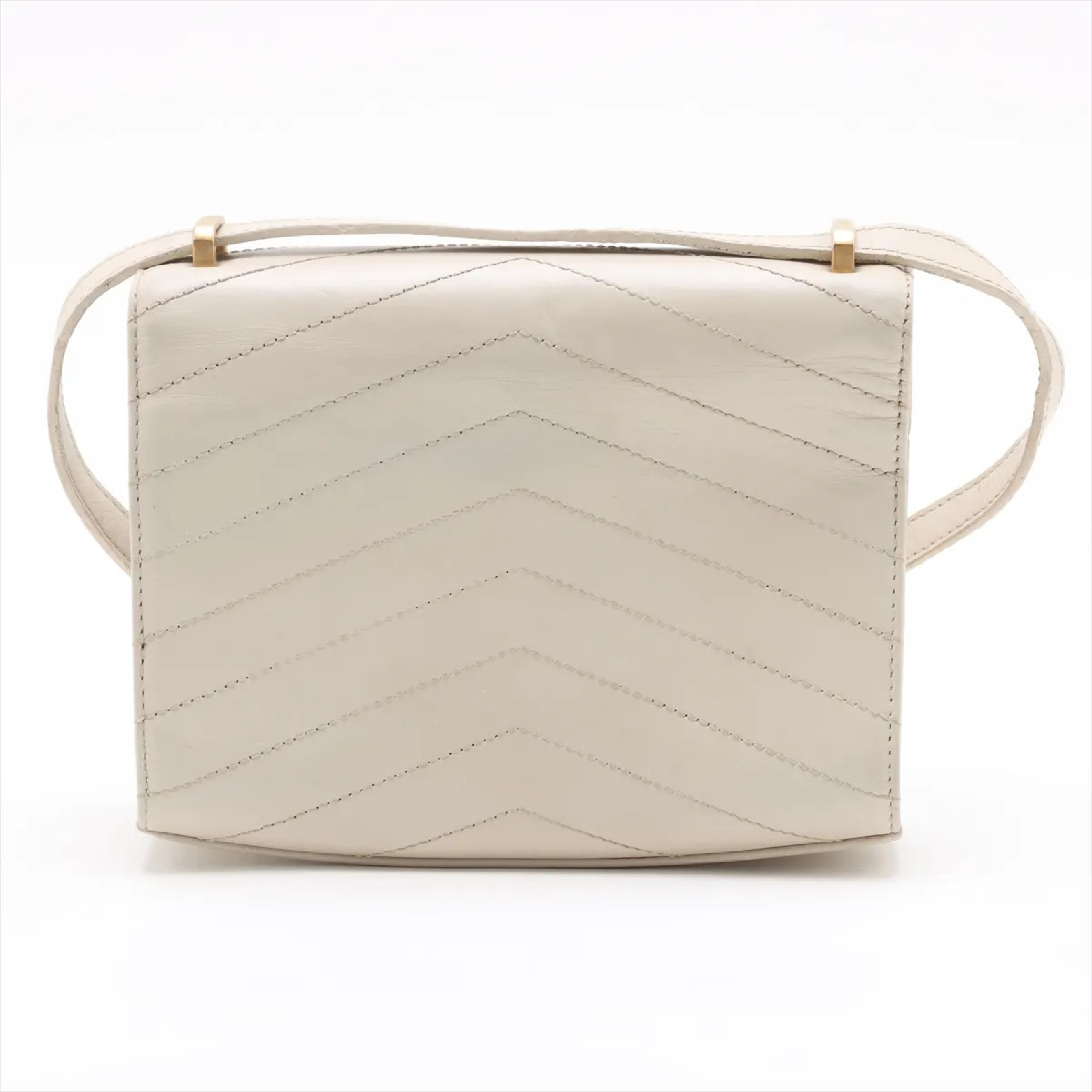 Chevron Leather Chain Shoulder Bag V-Stitch Shoulder Bag — view 2