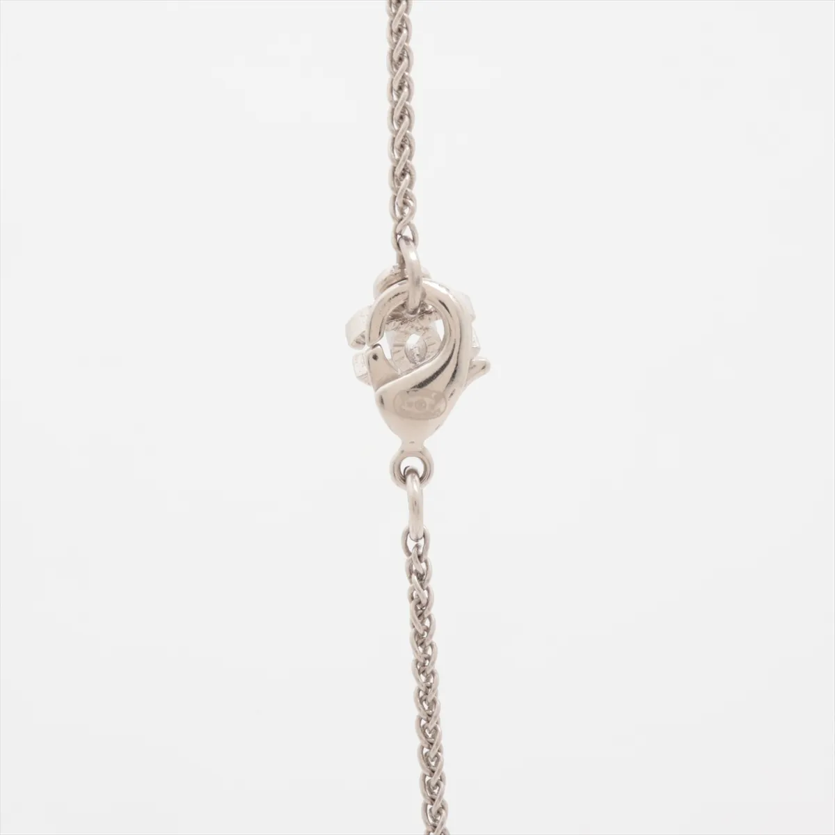 Coco Mark A18A Necklace, GP x Rhinestone x Faux Pearl, Silver. Shows — view 3