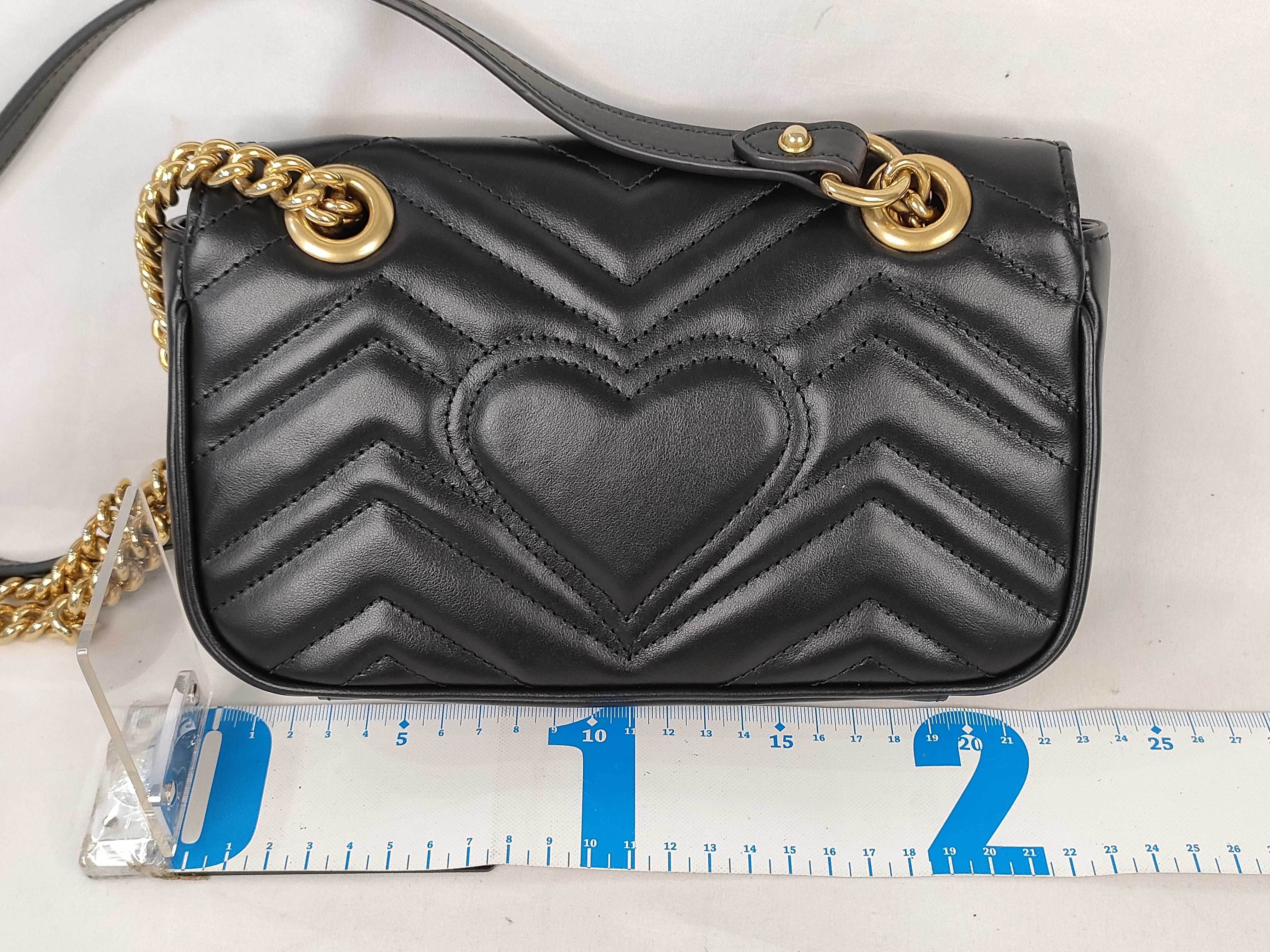 GG Marmont Quilted Chain Shoulder Bag, Black, 446744 (Shoulder Bag) — view 2