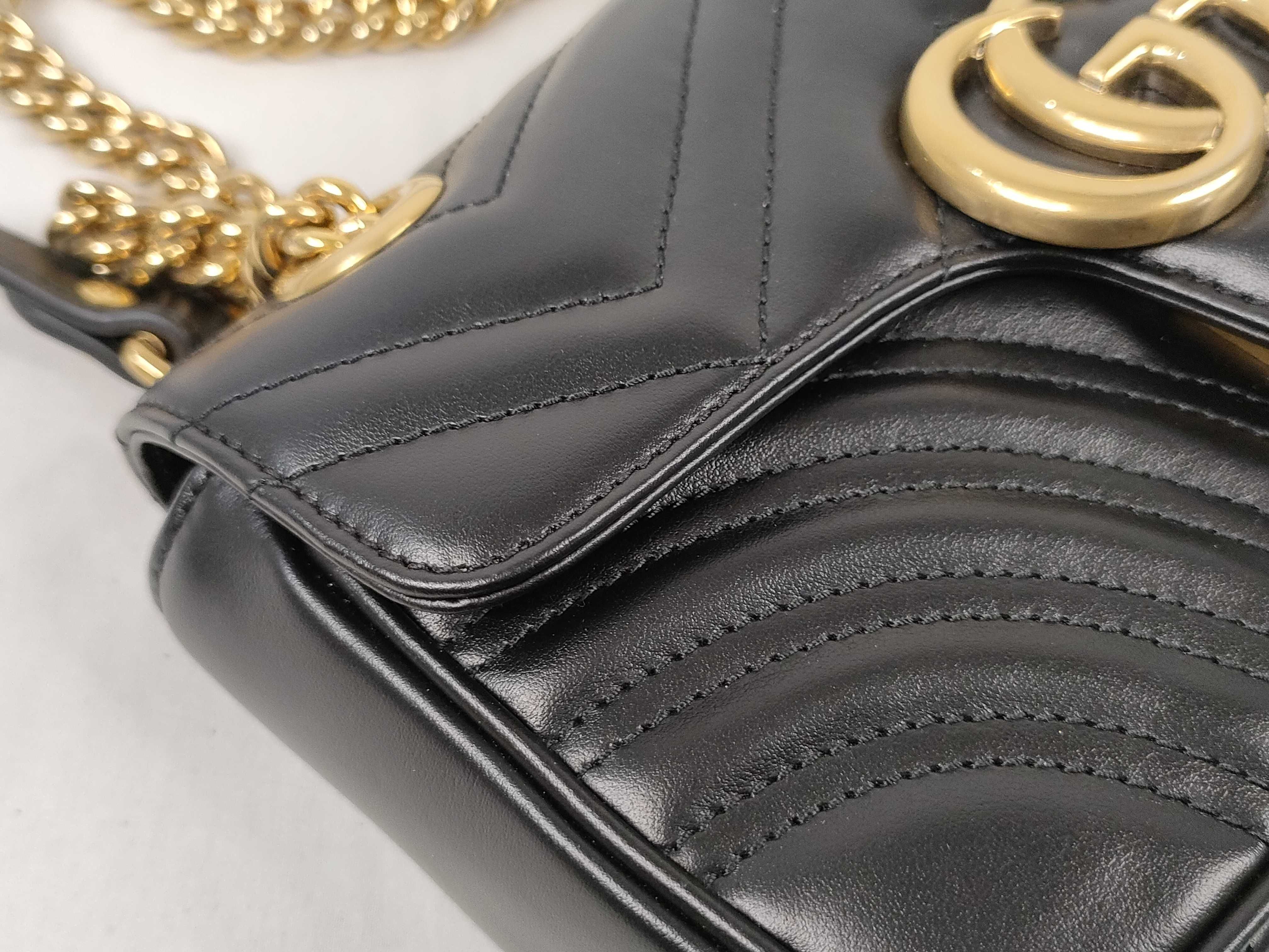 GG Marmont Quilted Chain Shoulder Bag, Black, 446744 (Shoulder Bag) — view 14