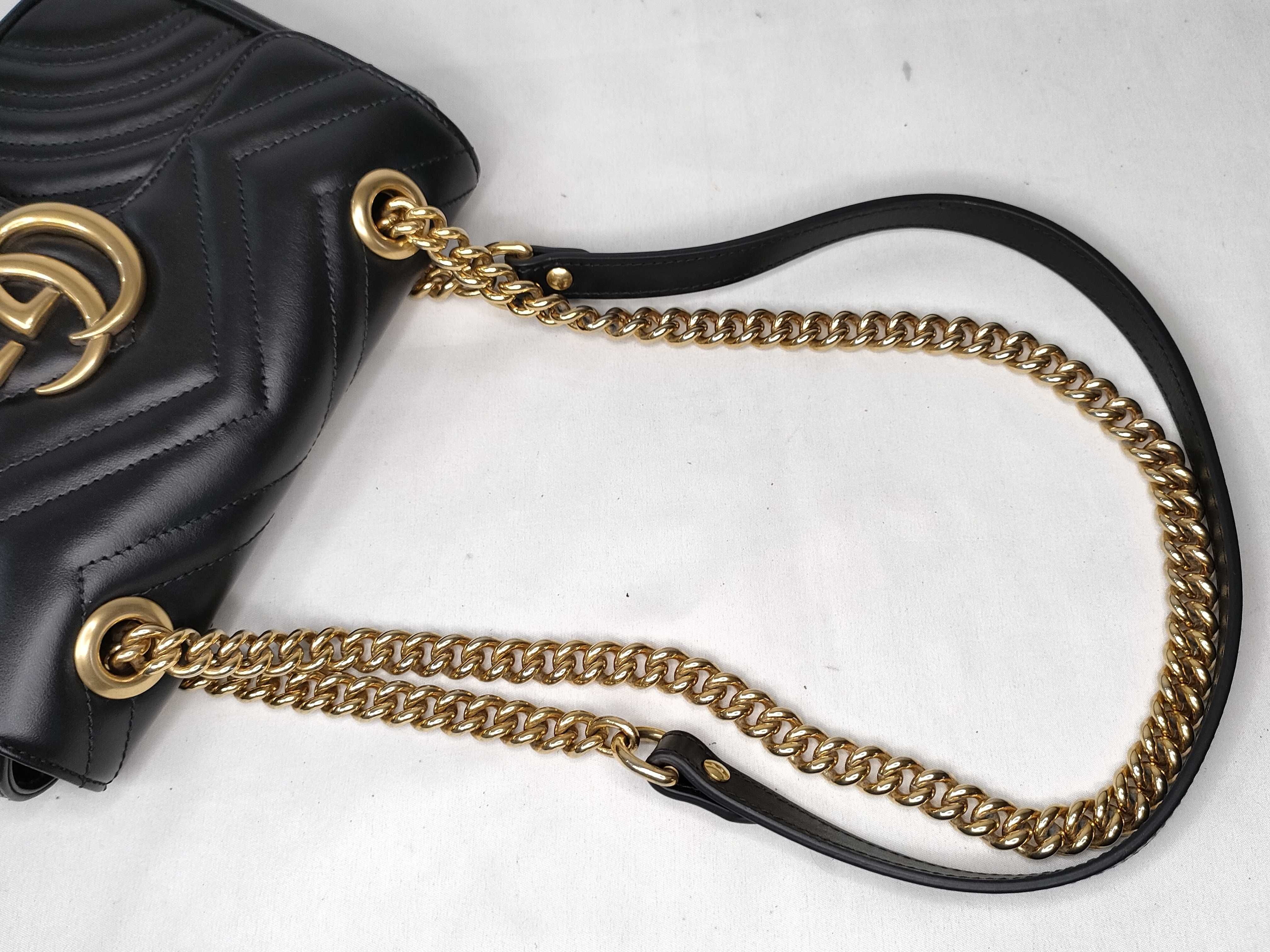 GG Marmont Quilted Chain Shoulder Bag, Black, 446744 (Shoulder Bag) — view 3