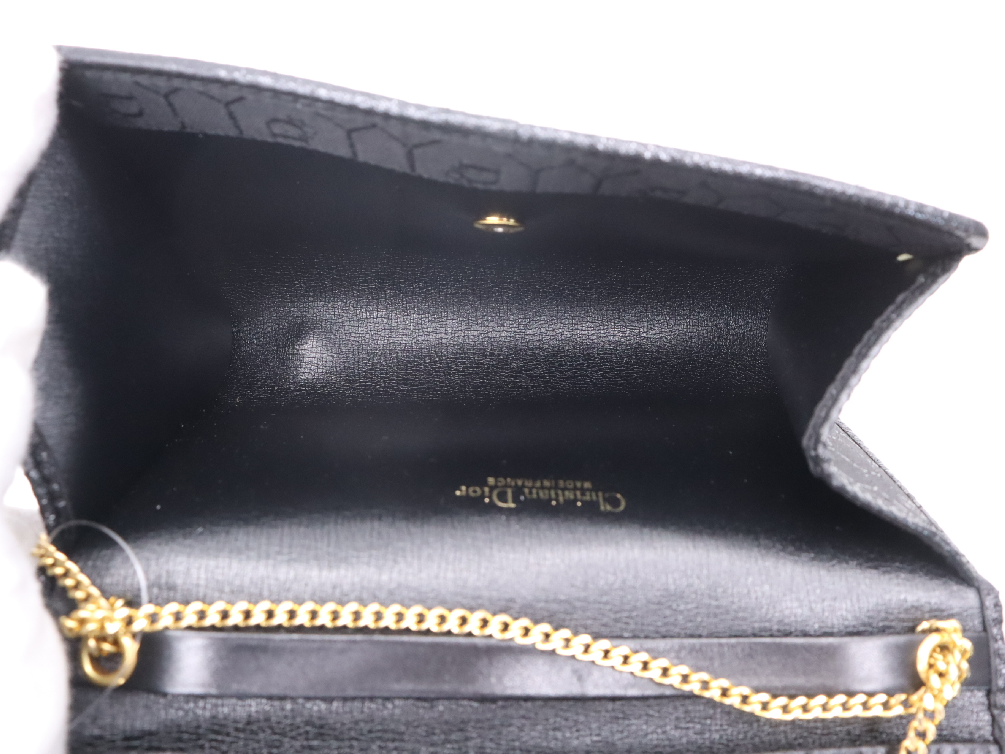 Canvas Chain Shoulder Bag, Black, with Box — view 13