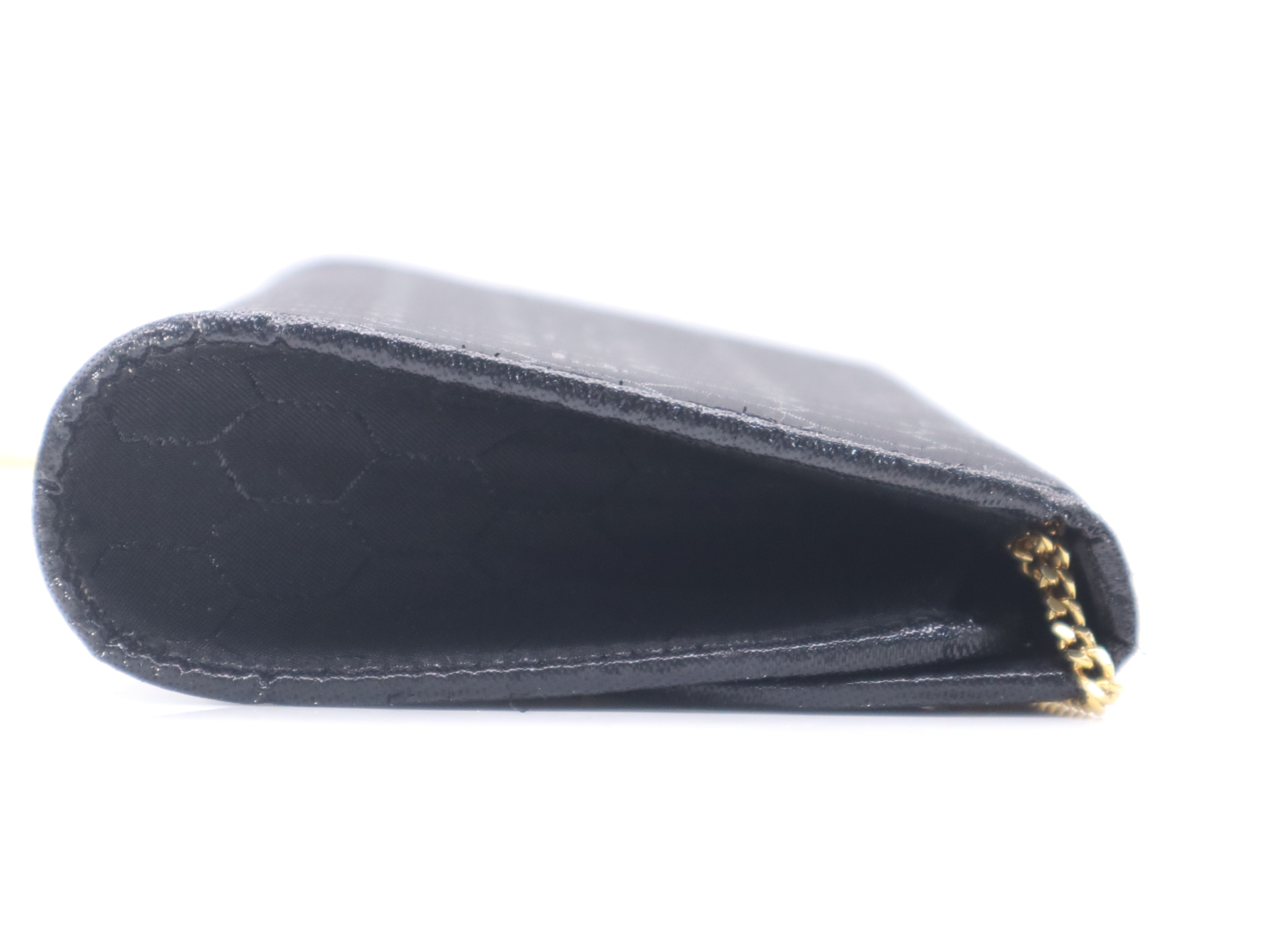 Canvas Chain Shoulder Bag, Black, with Box — view 5