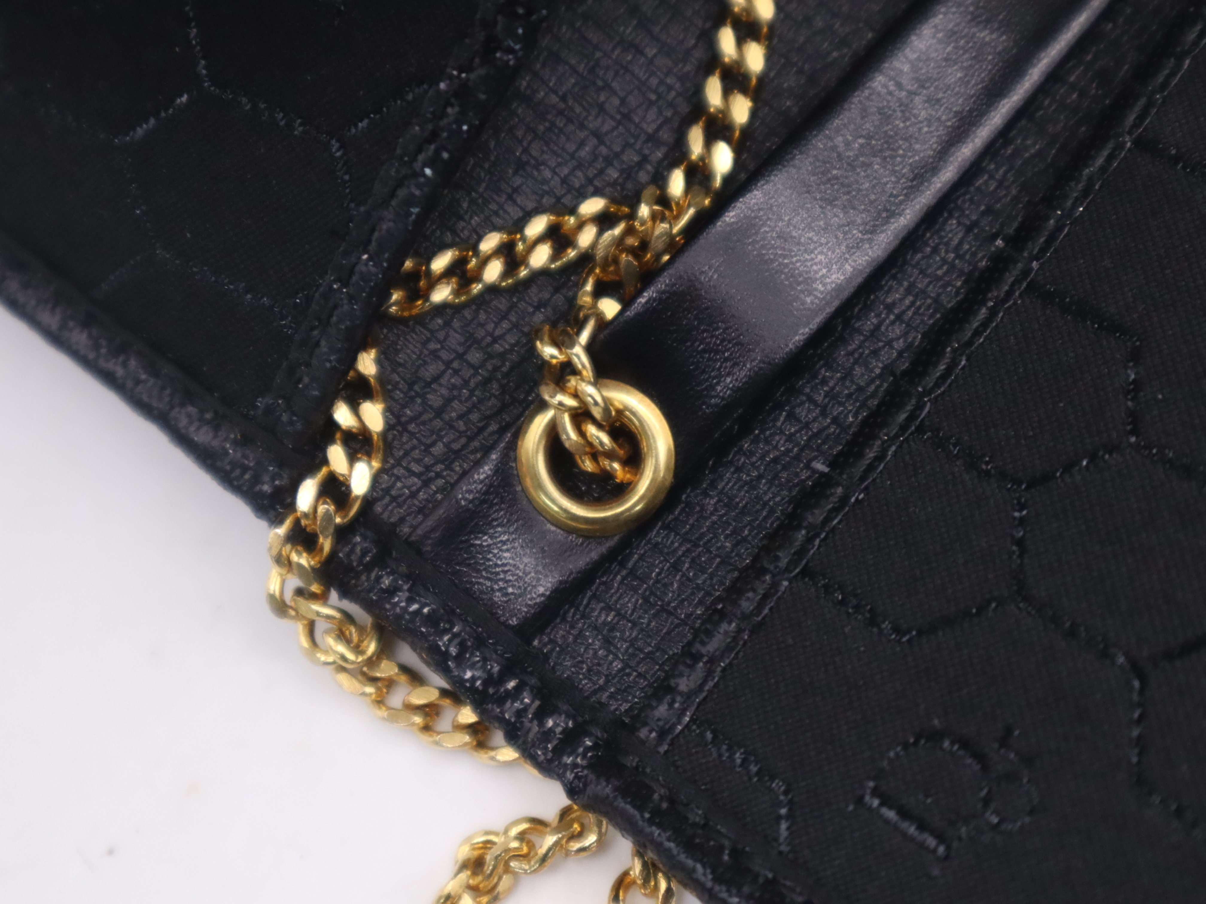Canvas Chain Shoulder Bag, Black, with Box — view 8