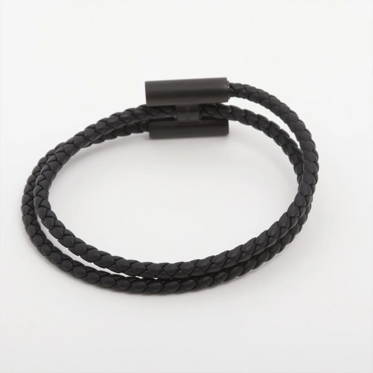 Tourni Tresse Bracelet, GP x Leather, Black, — view 2