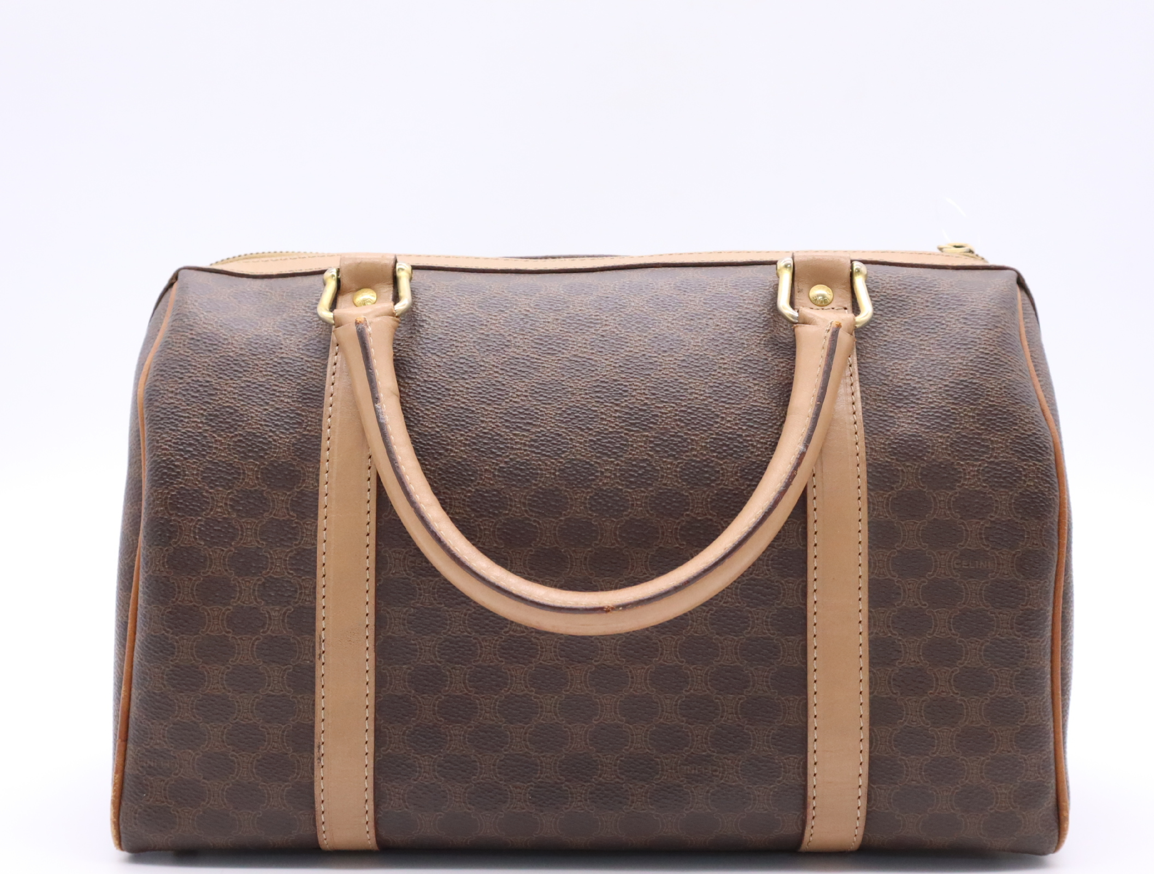 Macadam Pattern Mini Boston Bag Brown Beige Boston Bag — view 2