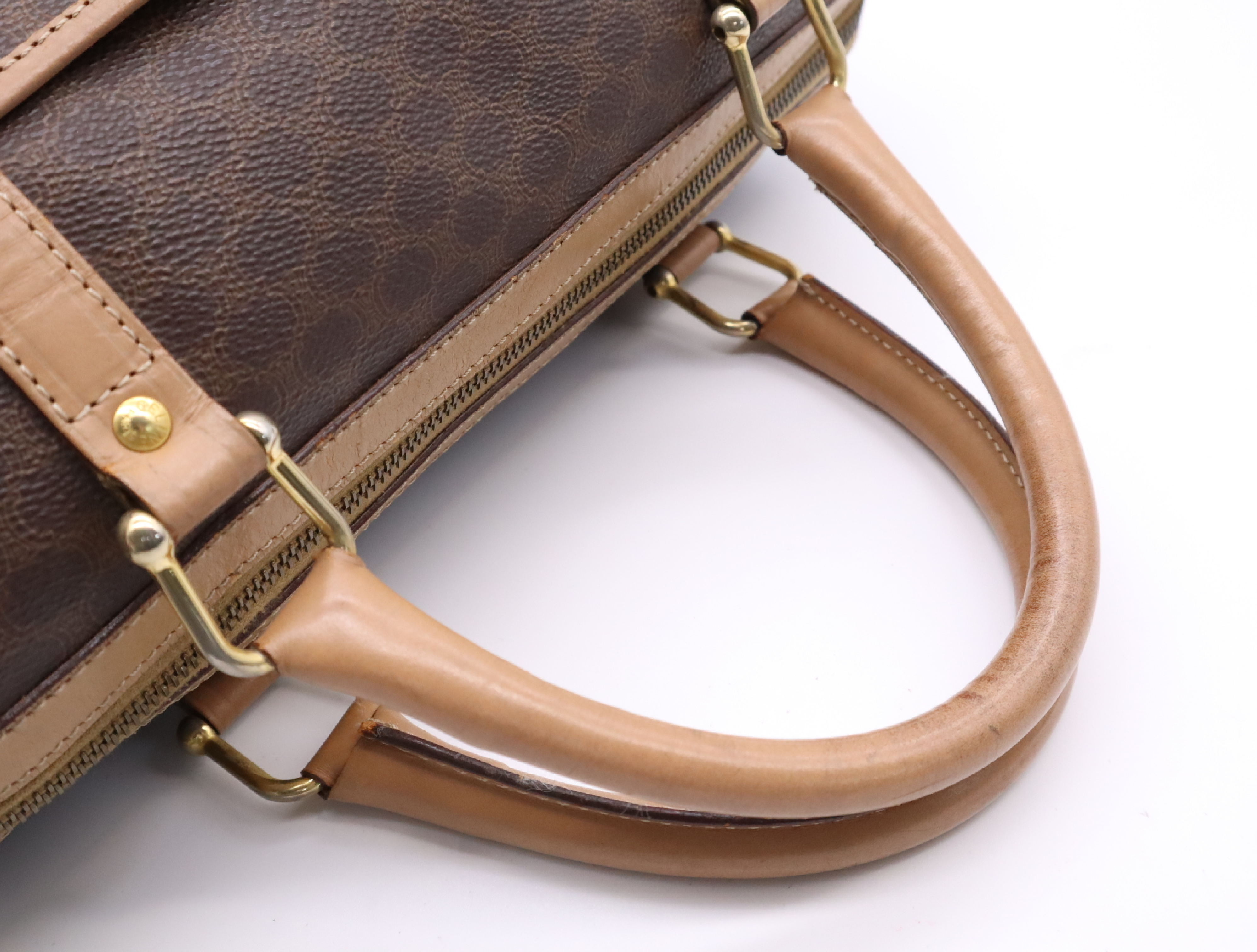 Macadam Pattern Mini Boston Bag Brown Beige Boston Bag — view 13