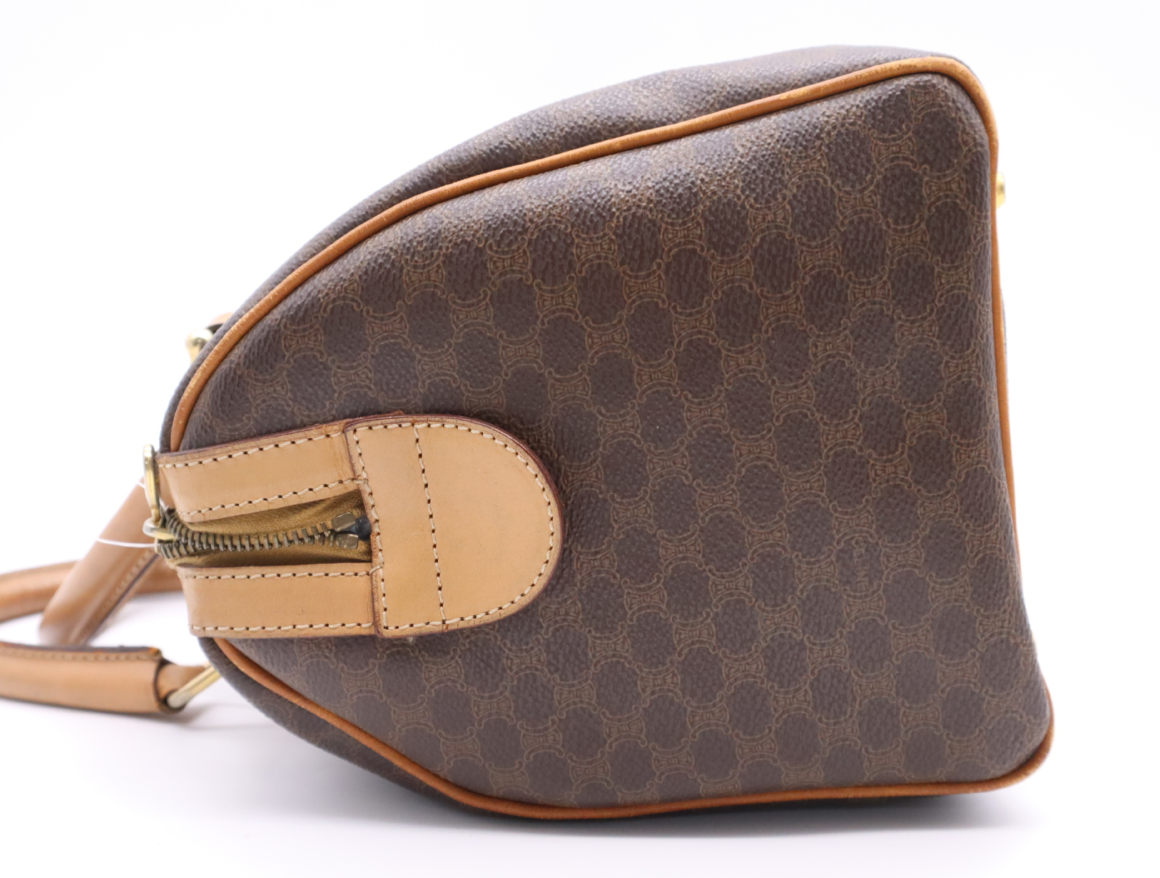 Macadam Pattern Mini Boston Bag Brown Beige Boston Bag — view 3