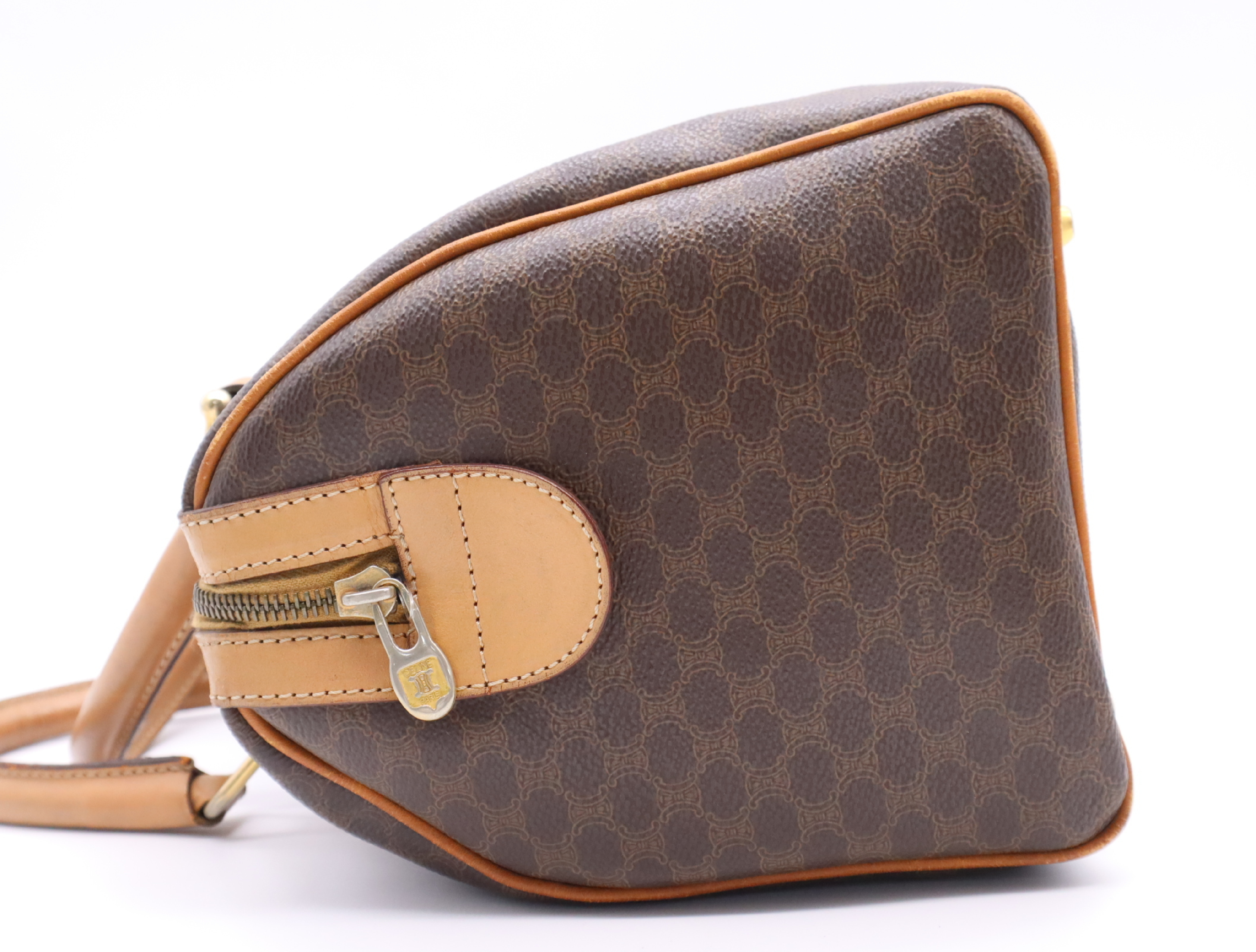 Macadam Pattern Mini Boston Bag Brown Beige Boston Bag — view 4