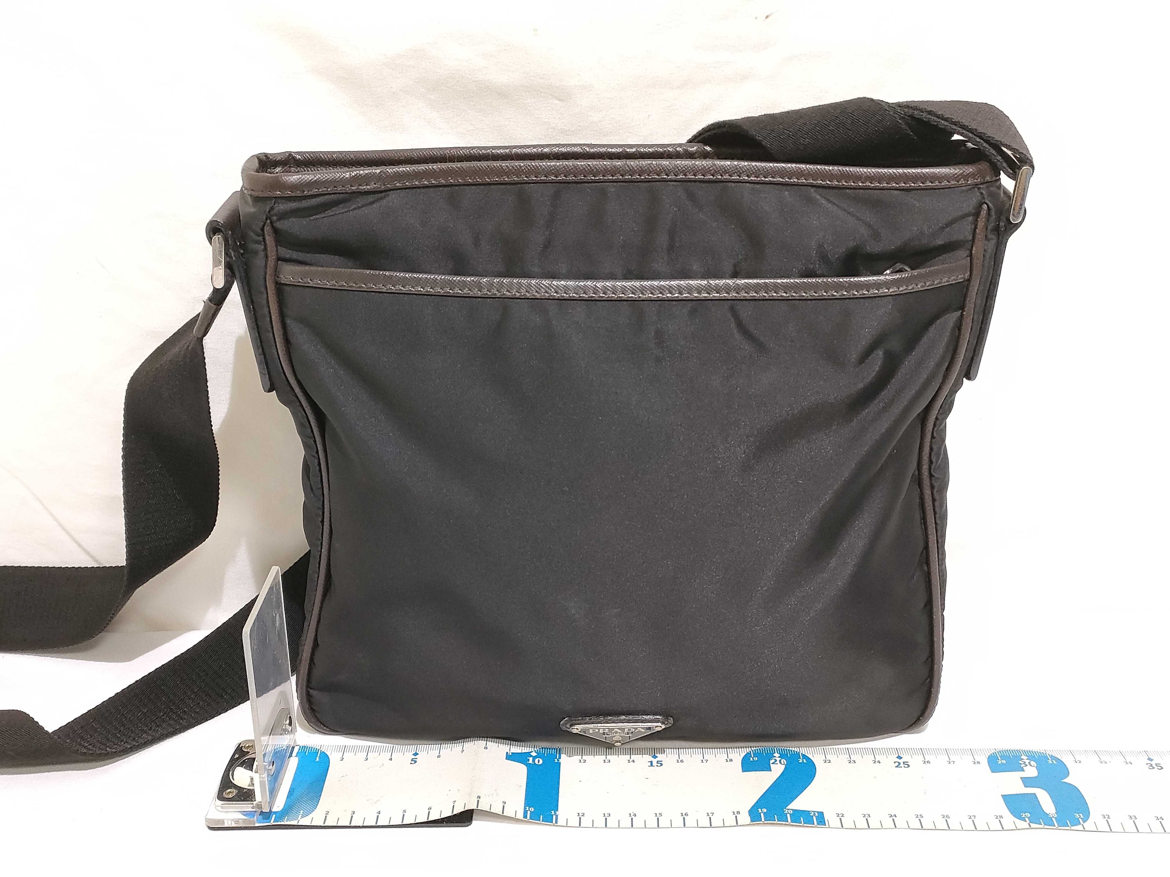 Nylon Saffiano Leather Shoulder Bag — view 2