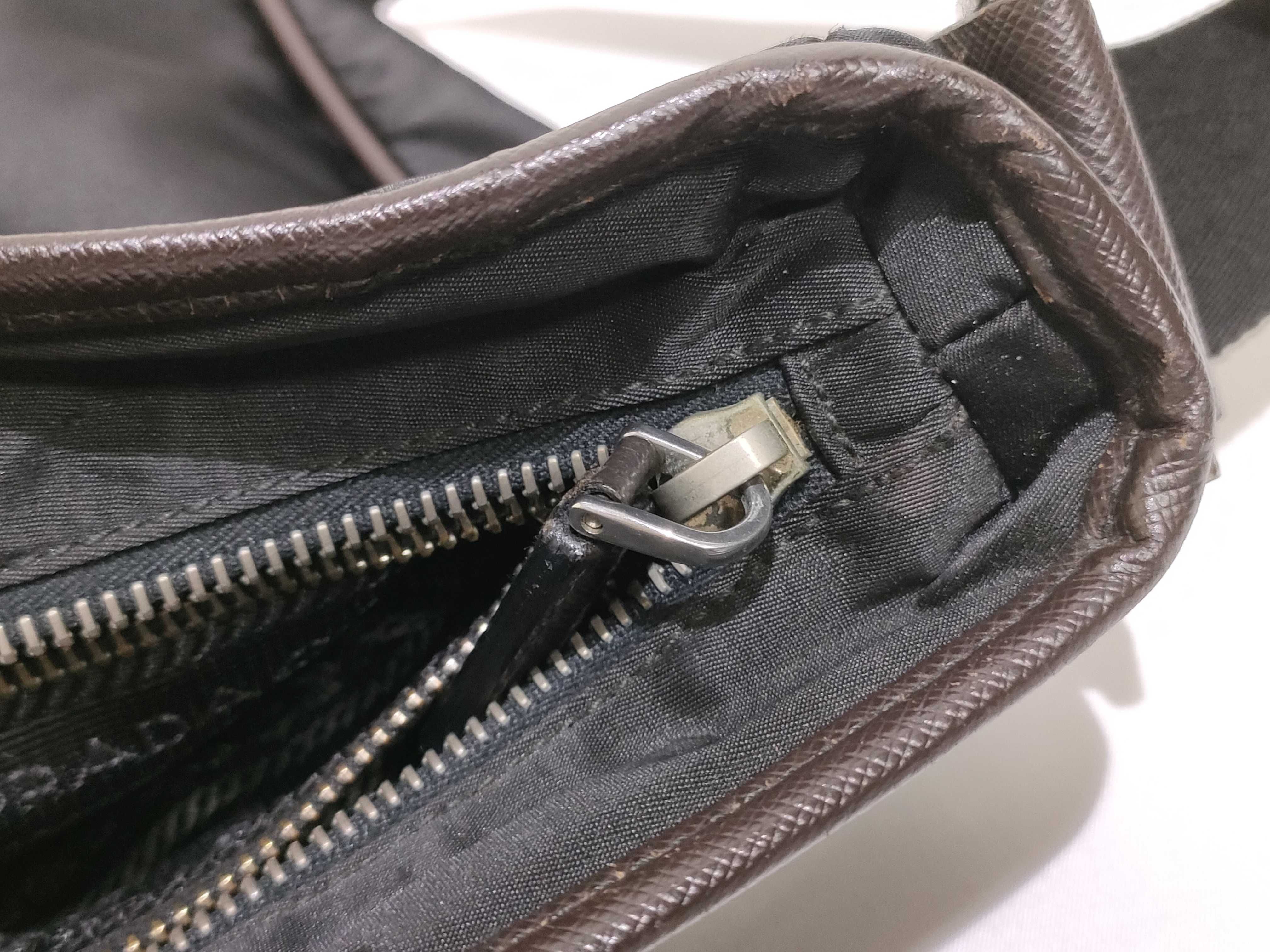 Nylon Saffiano Leather Shoulder Bag — view 12
