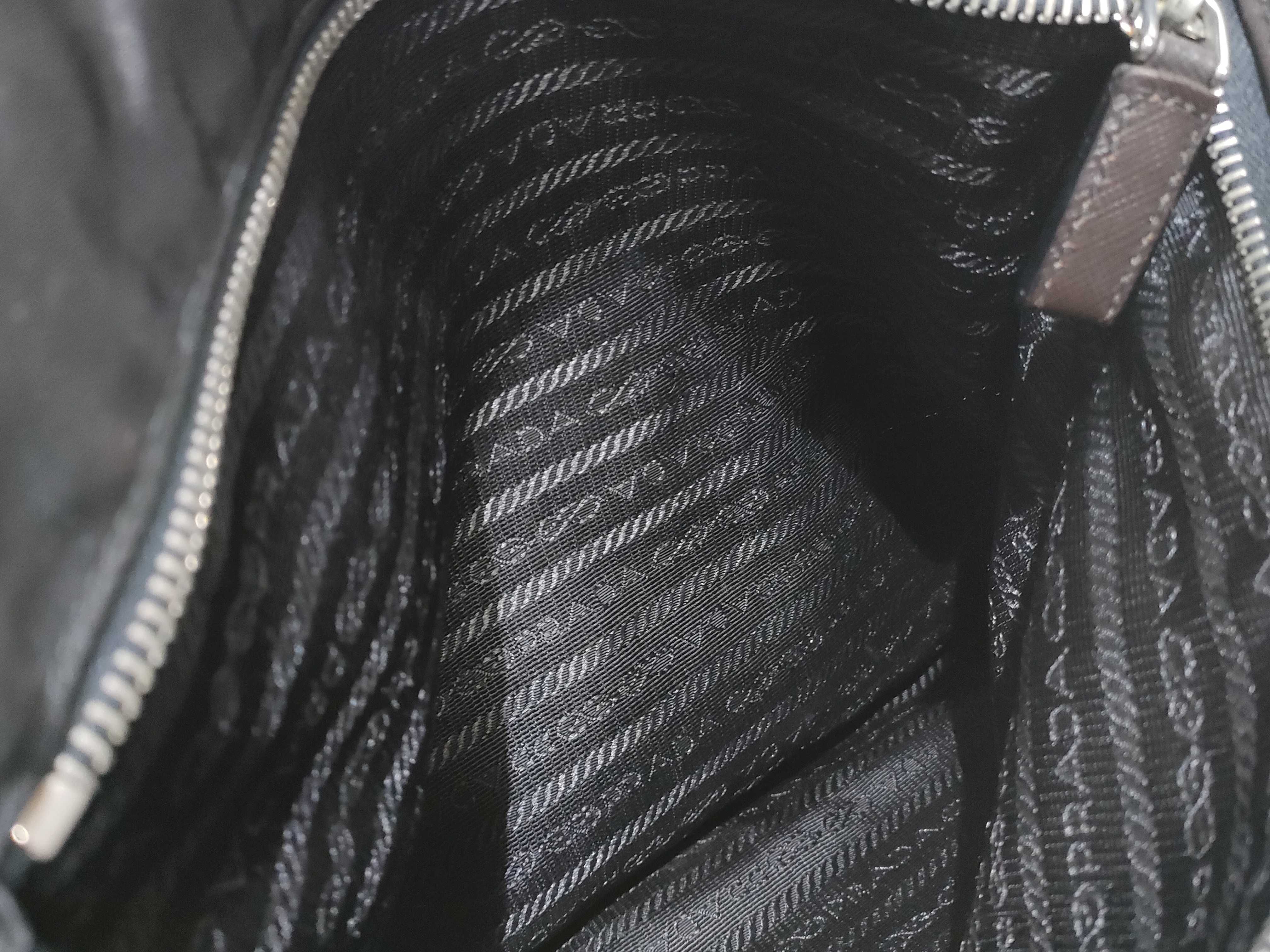 Nylon Saffiano Leather Shoulder Bag — view 14