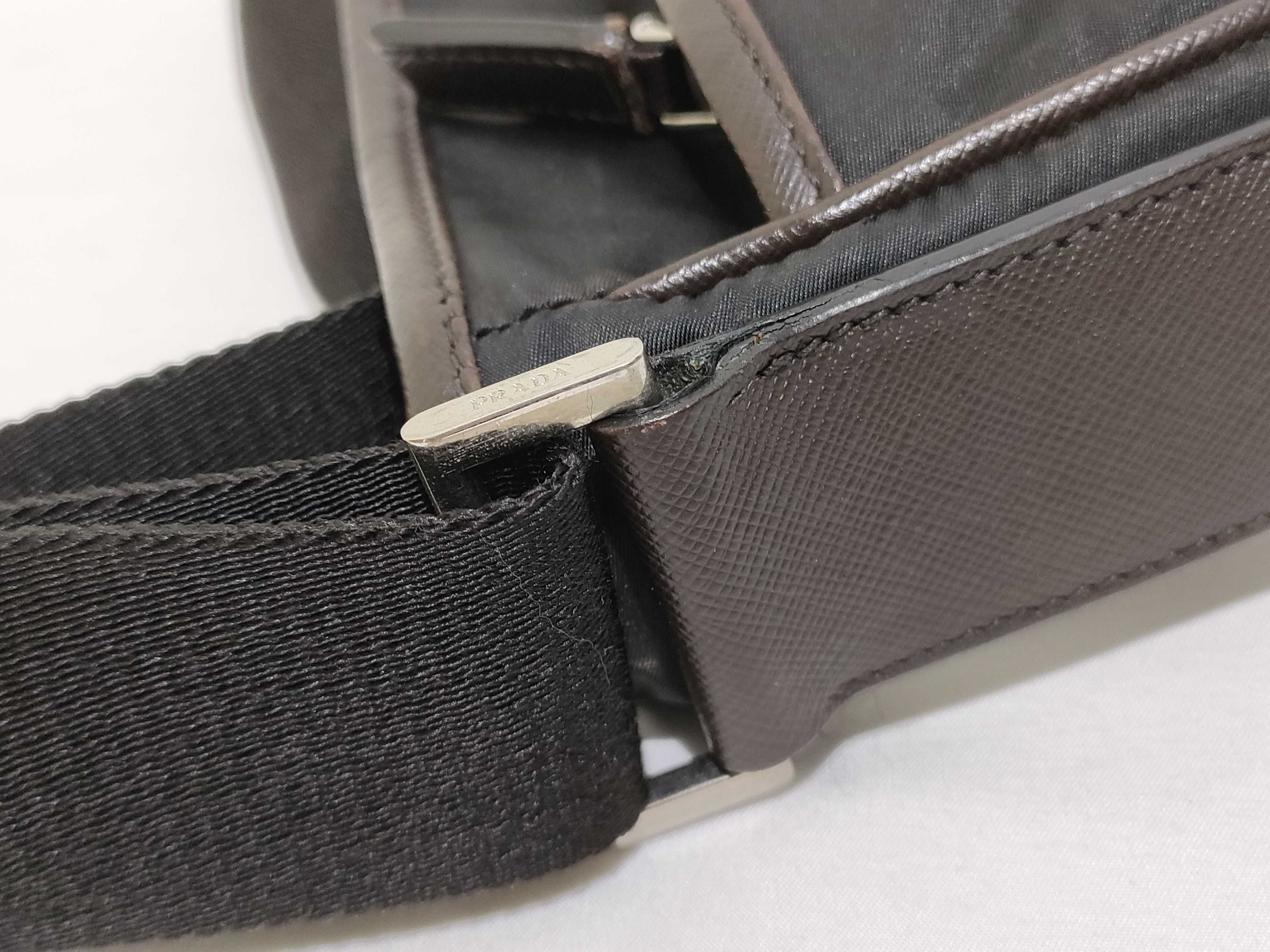 Nylon Saffiano Leather Shoulder Bag — view 5