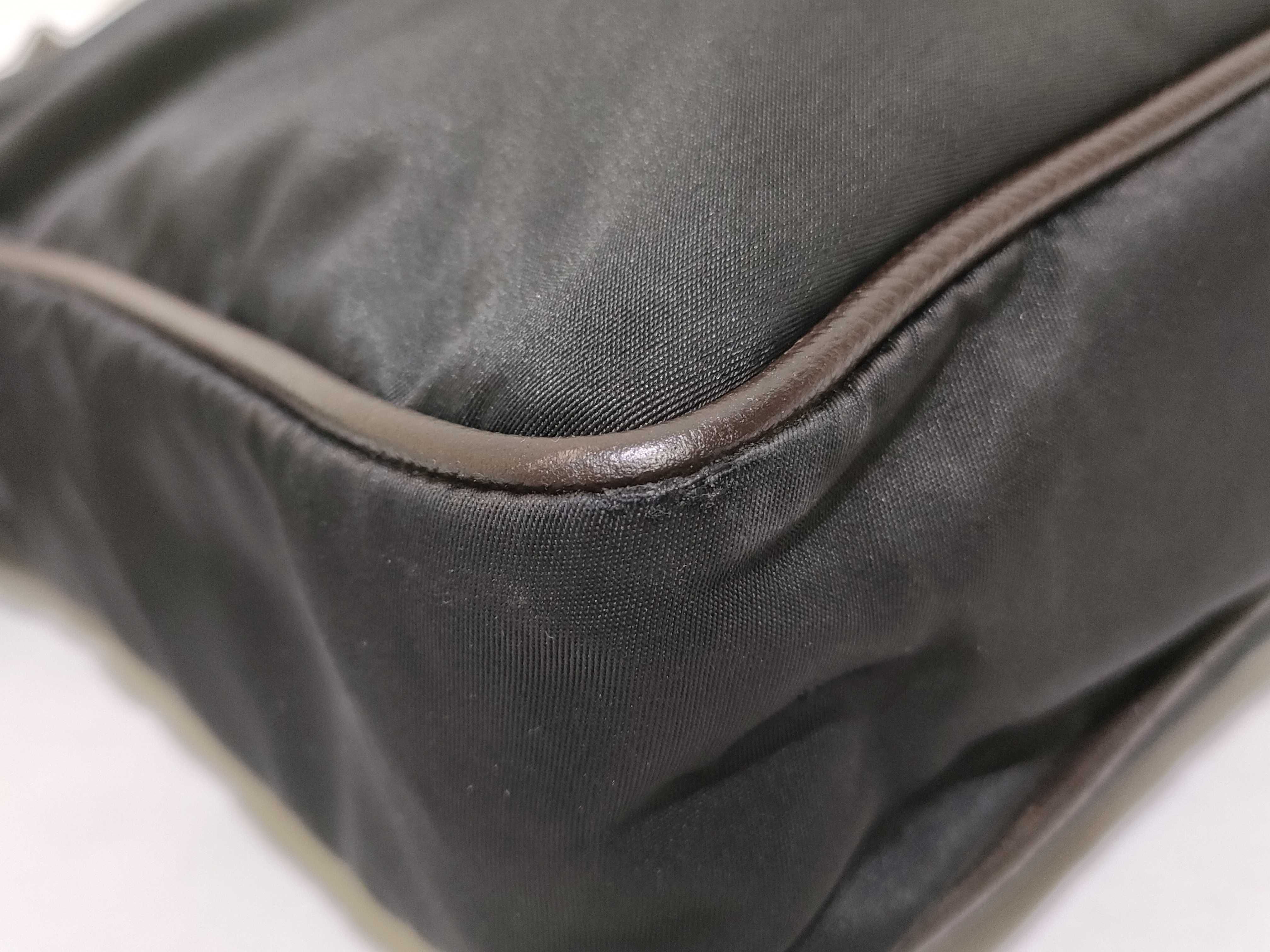 Nylon Saffiano Leather Shoulder Bag — view 6